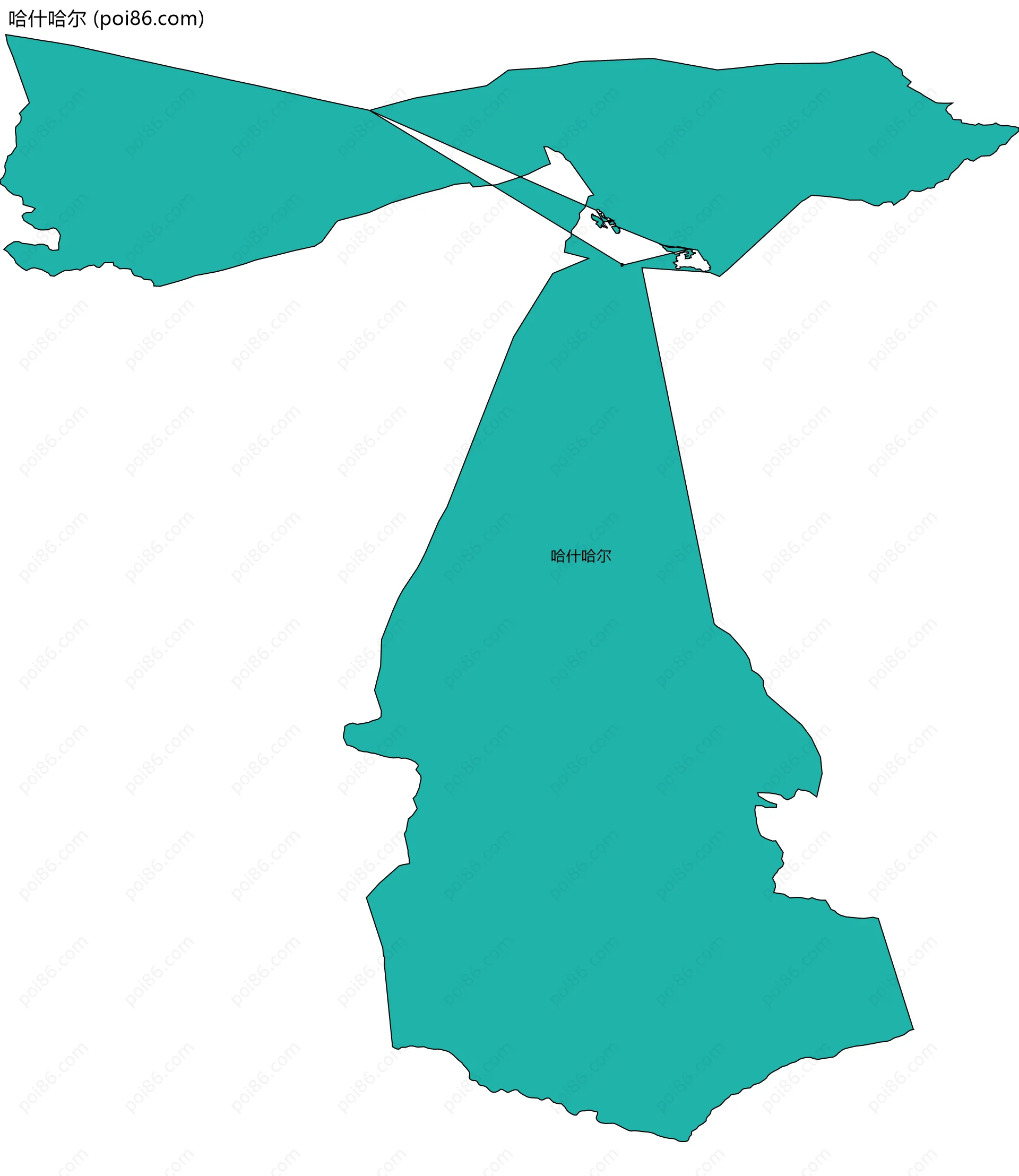 哈什哈尔边界地图