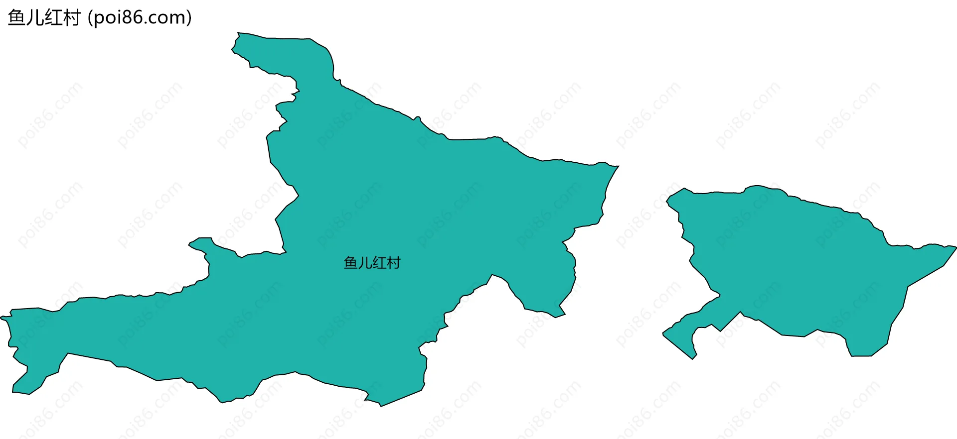 鱼儿红村边界地图