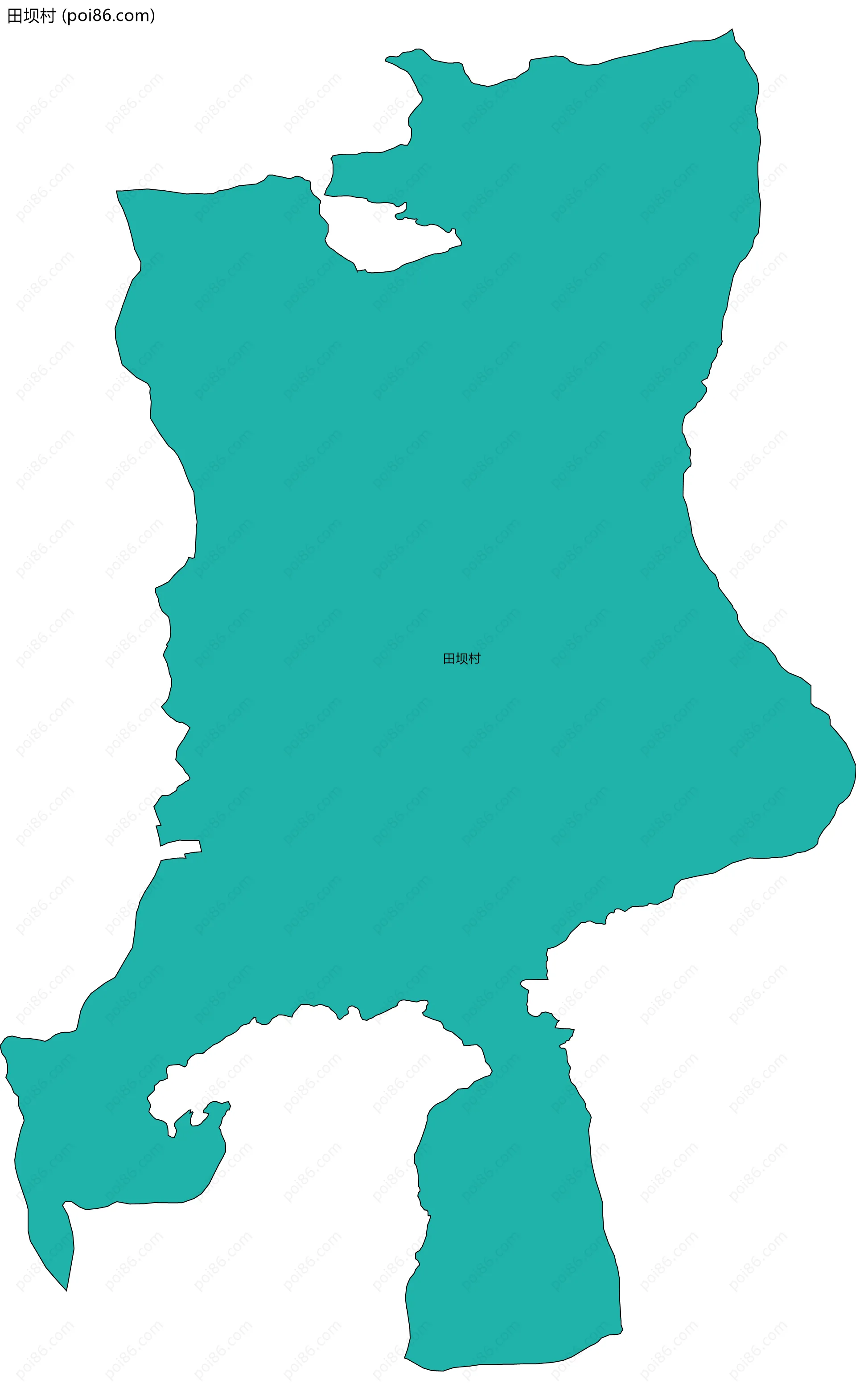 田坝村边界地图