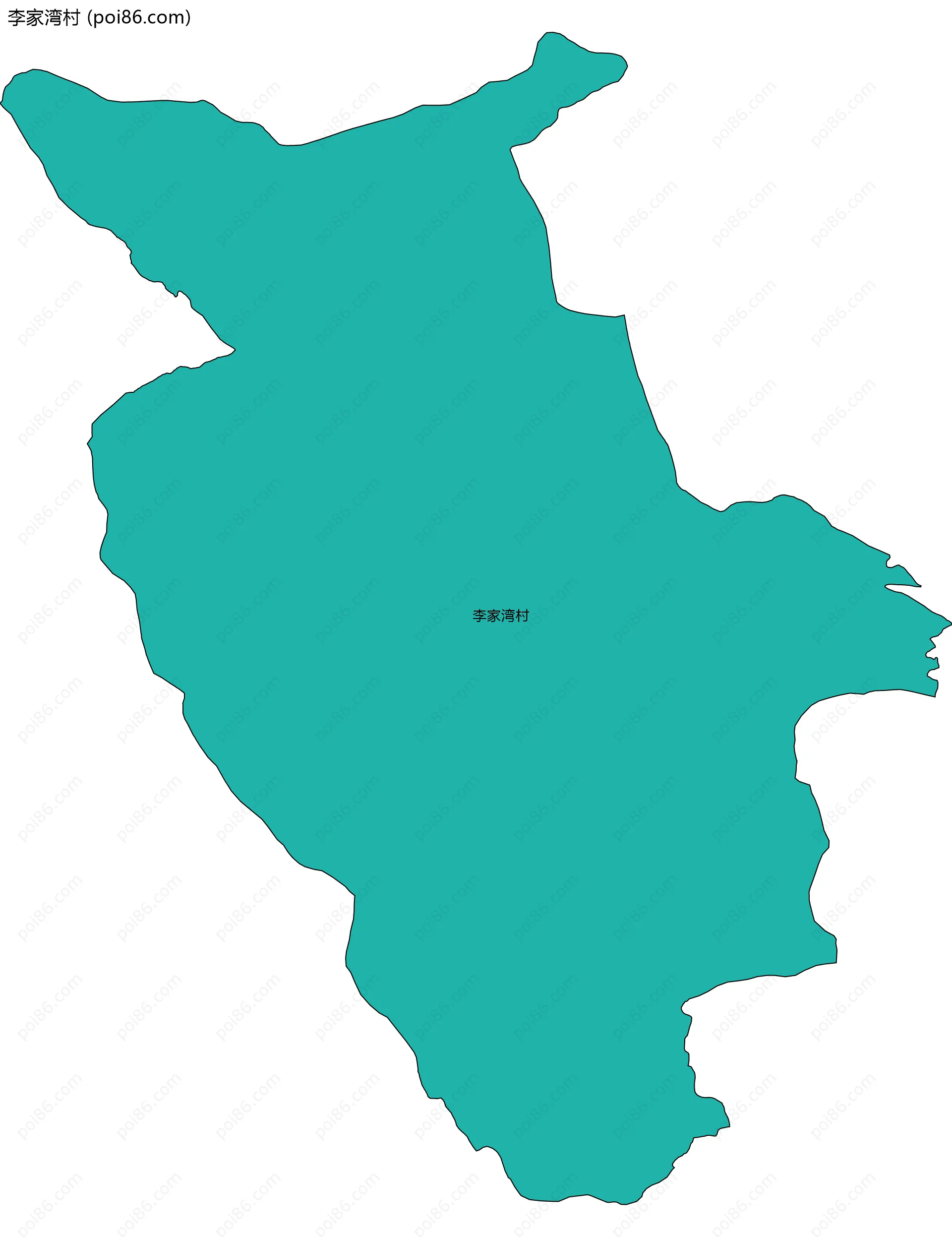 李家湾村边界地图