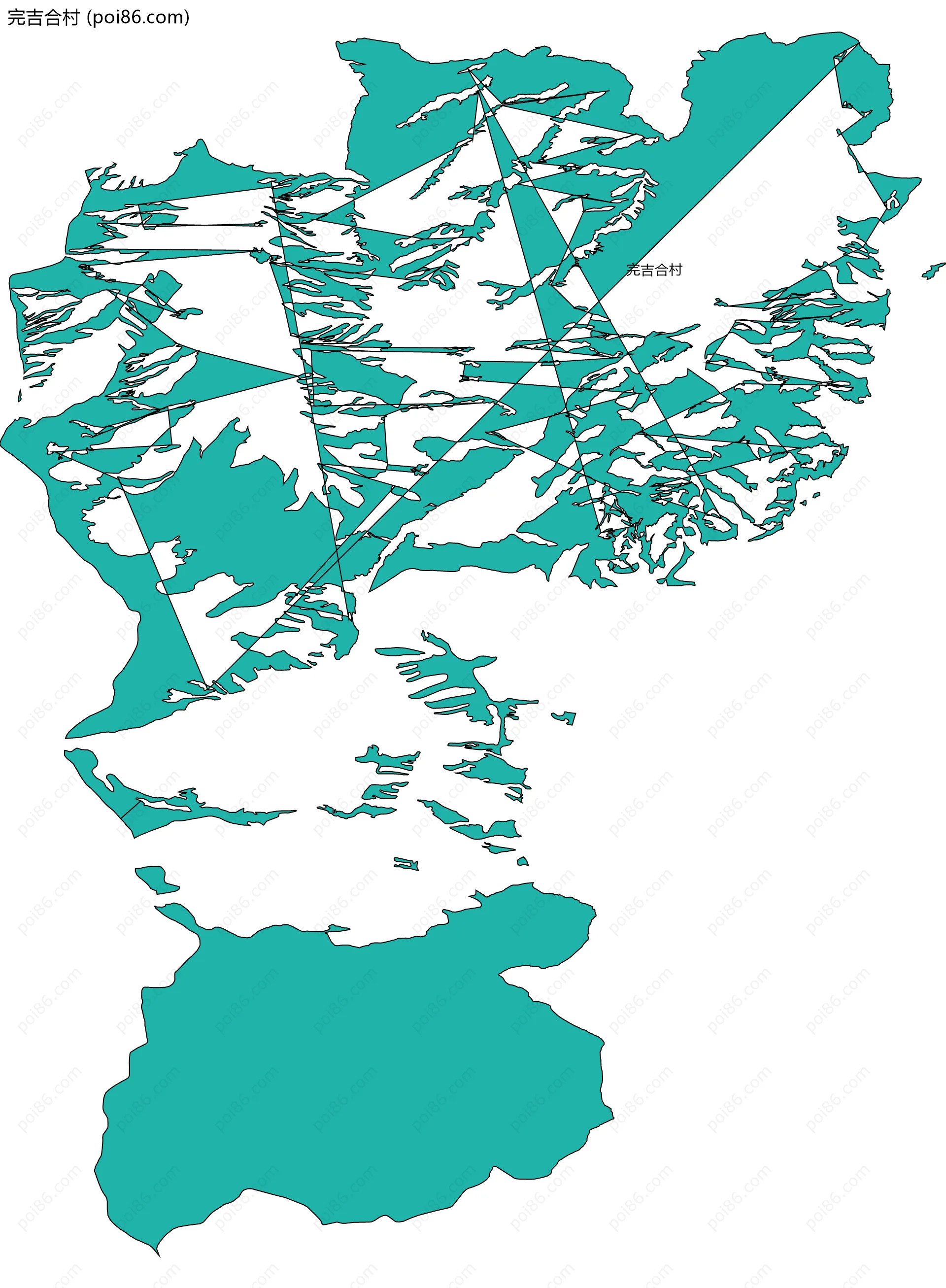 完吉合村边界地图