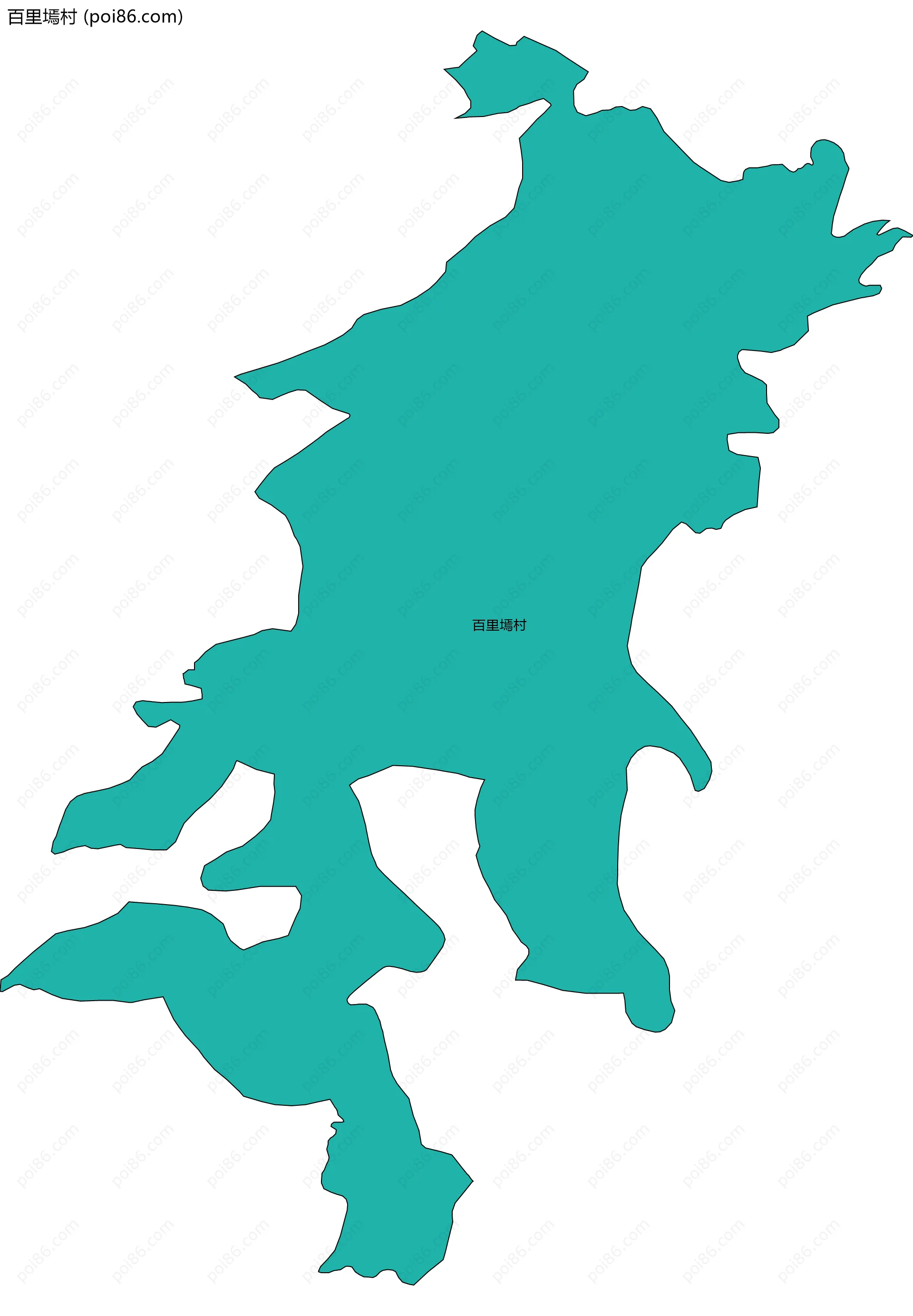 百里墕村边界地图