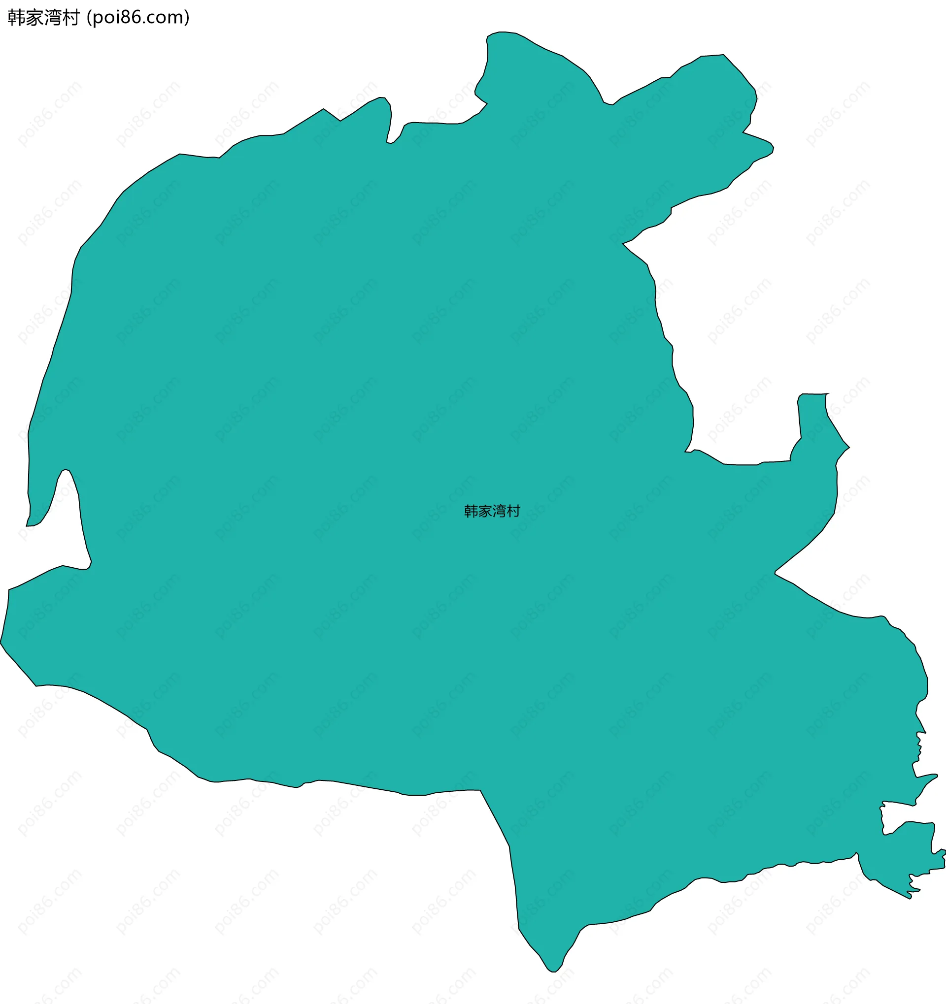 韩家湾村边界地图