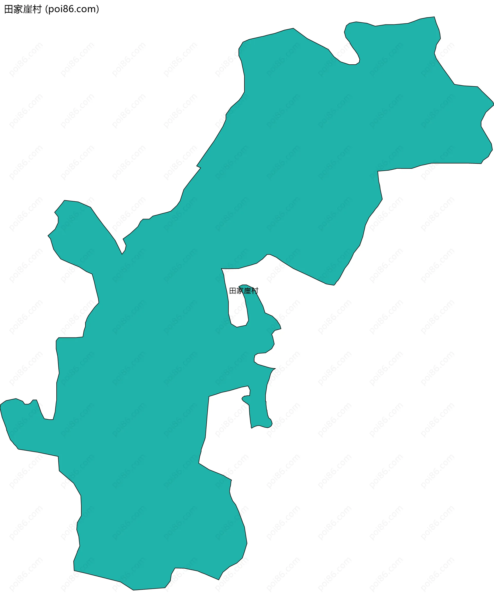 田家崖村边界地图