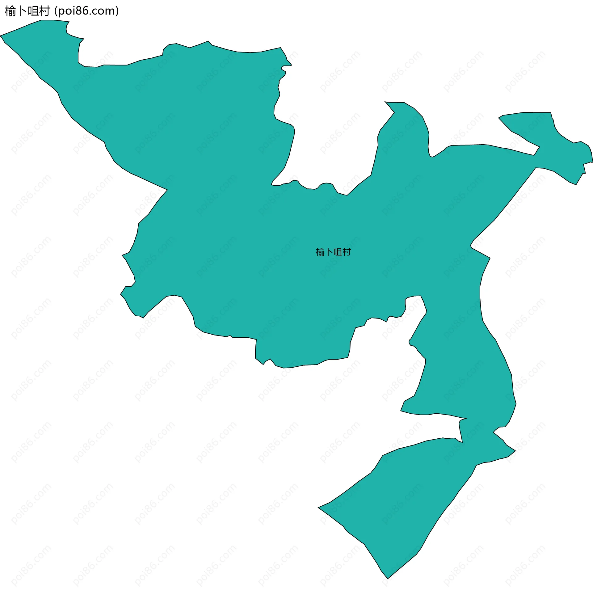 榆卜咀村边界地图