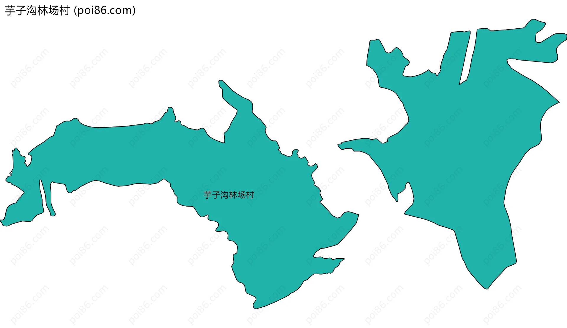 芋子沟林场村边界地图