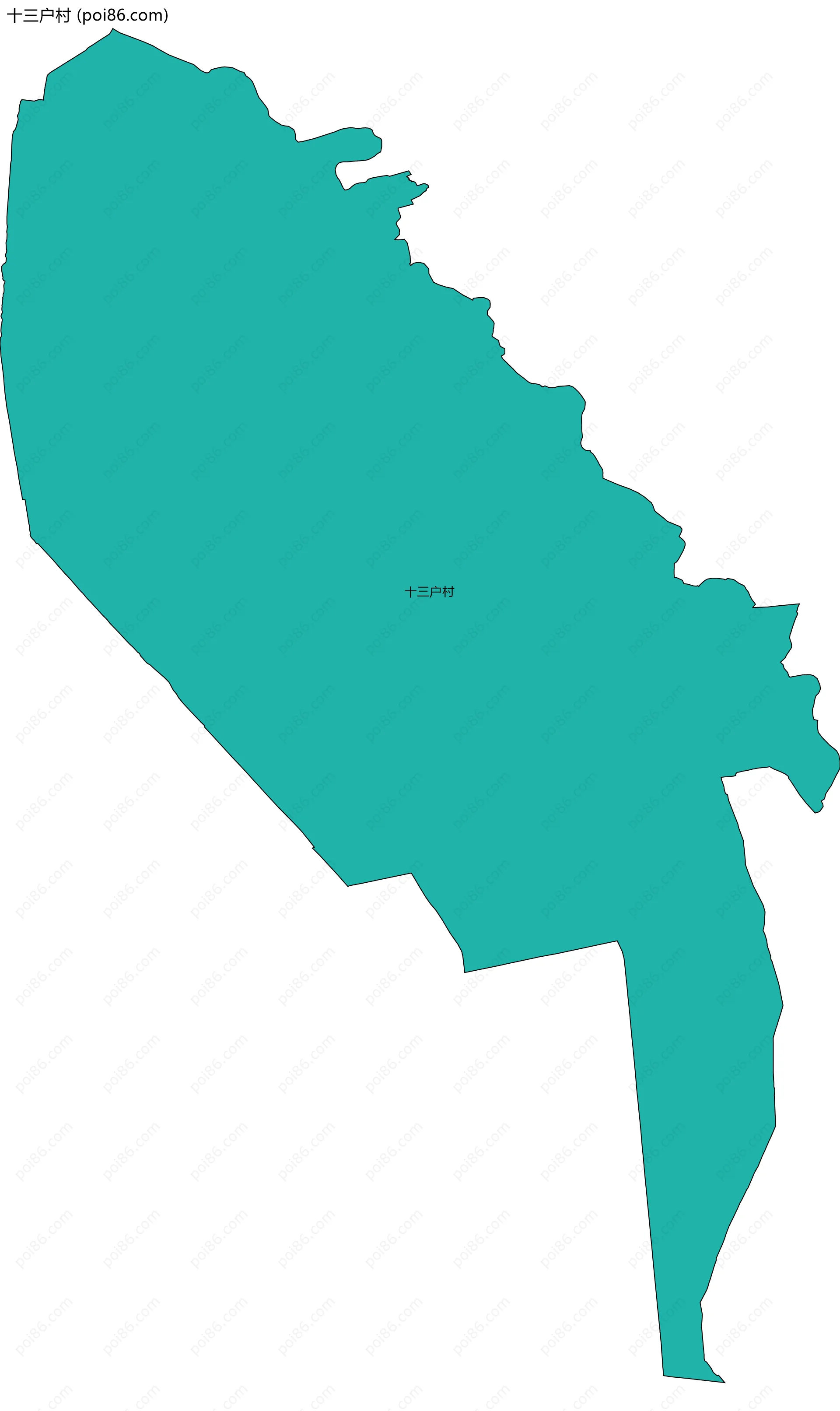 十三户村边界地图