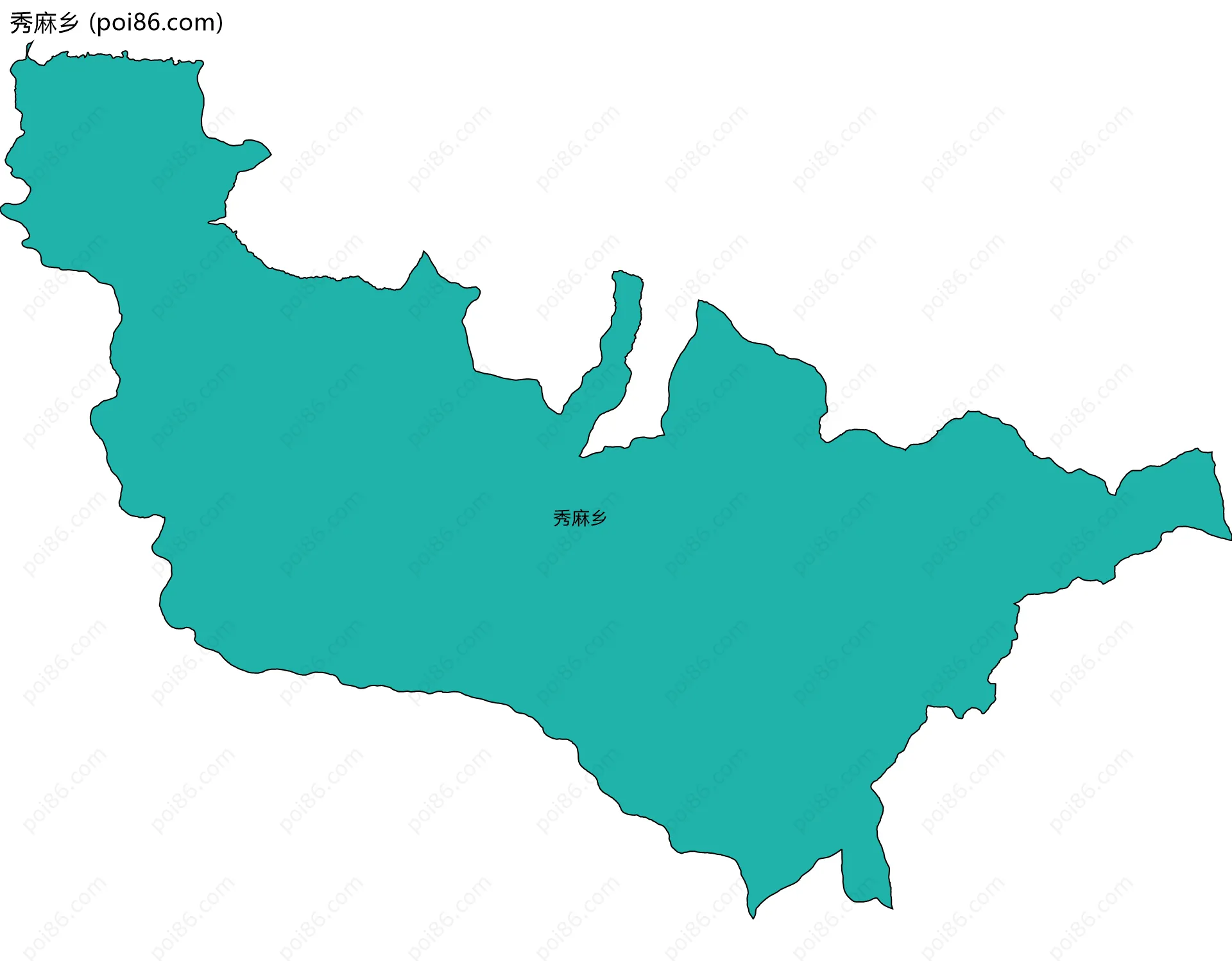 秀麻乡边界地图(五级行政区划)