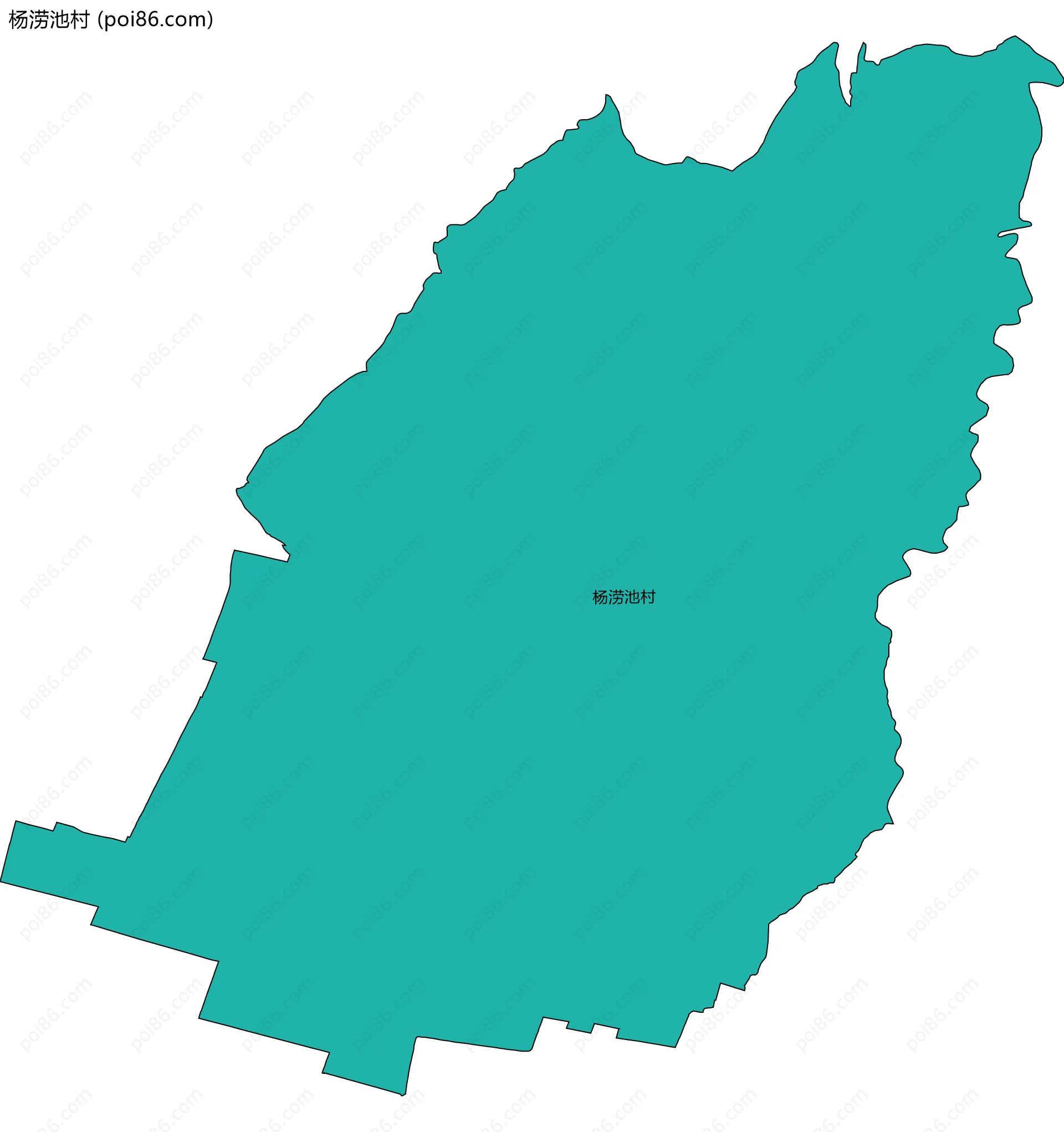 杨涝池村边界地图