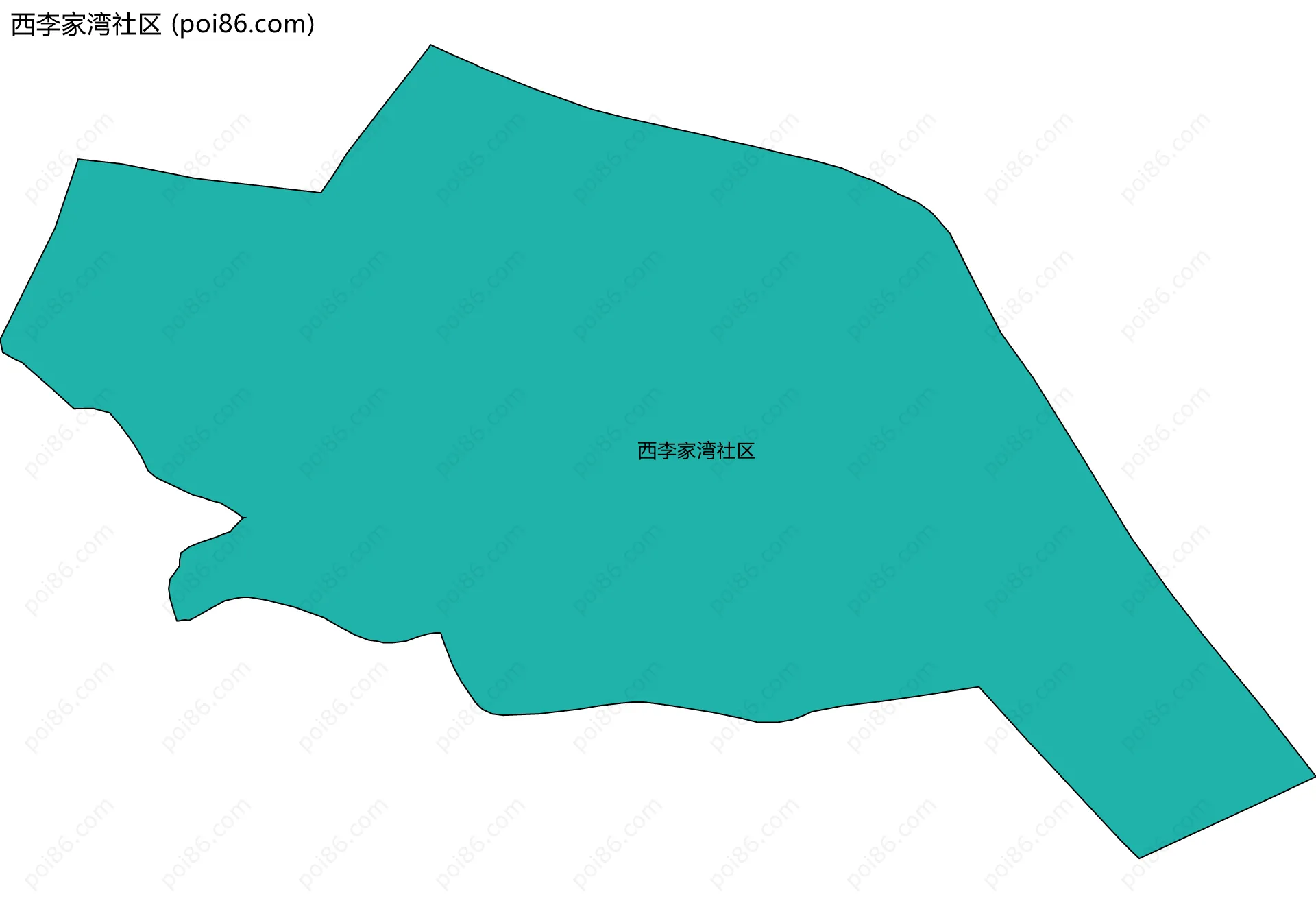 西李家湾社区边界地图