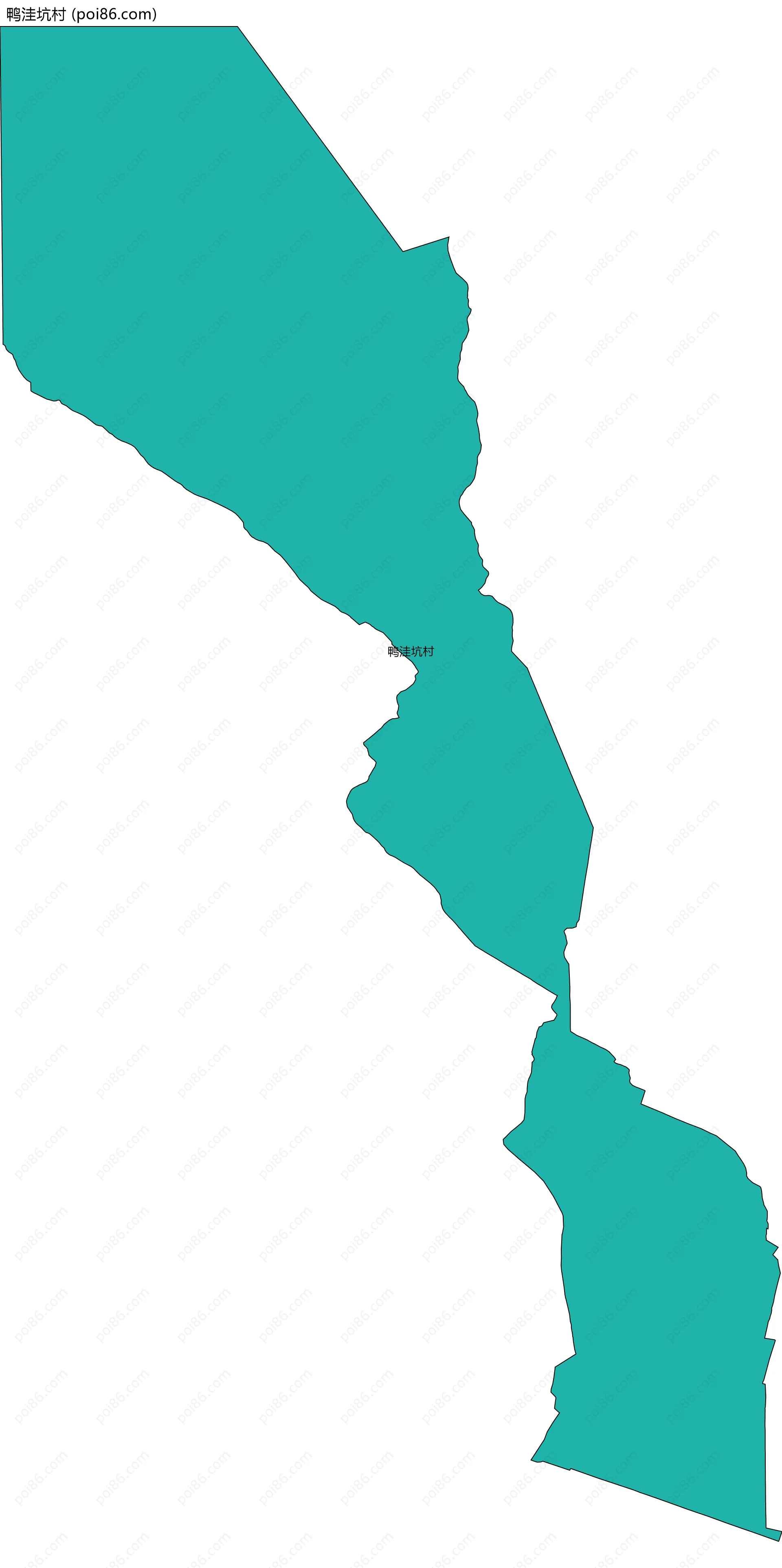 鸭洼坑村边界地图