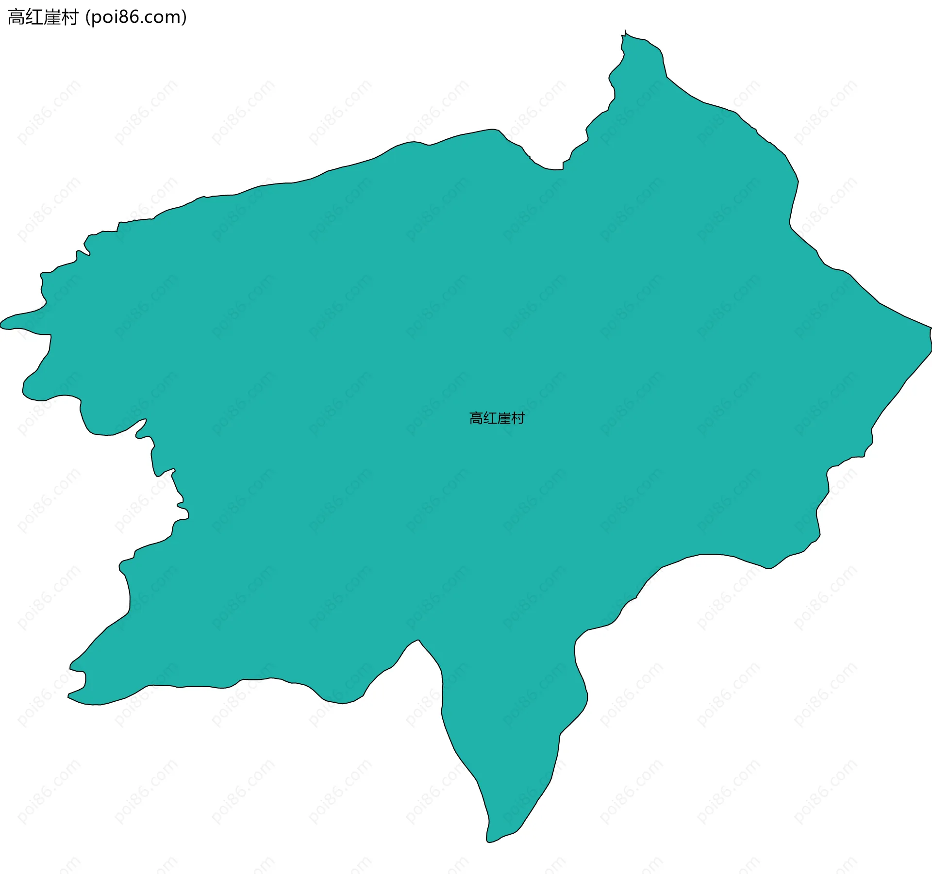 高红崖村边界地图