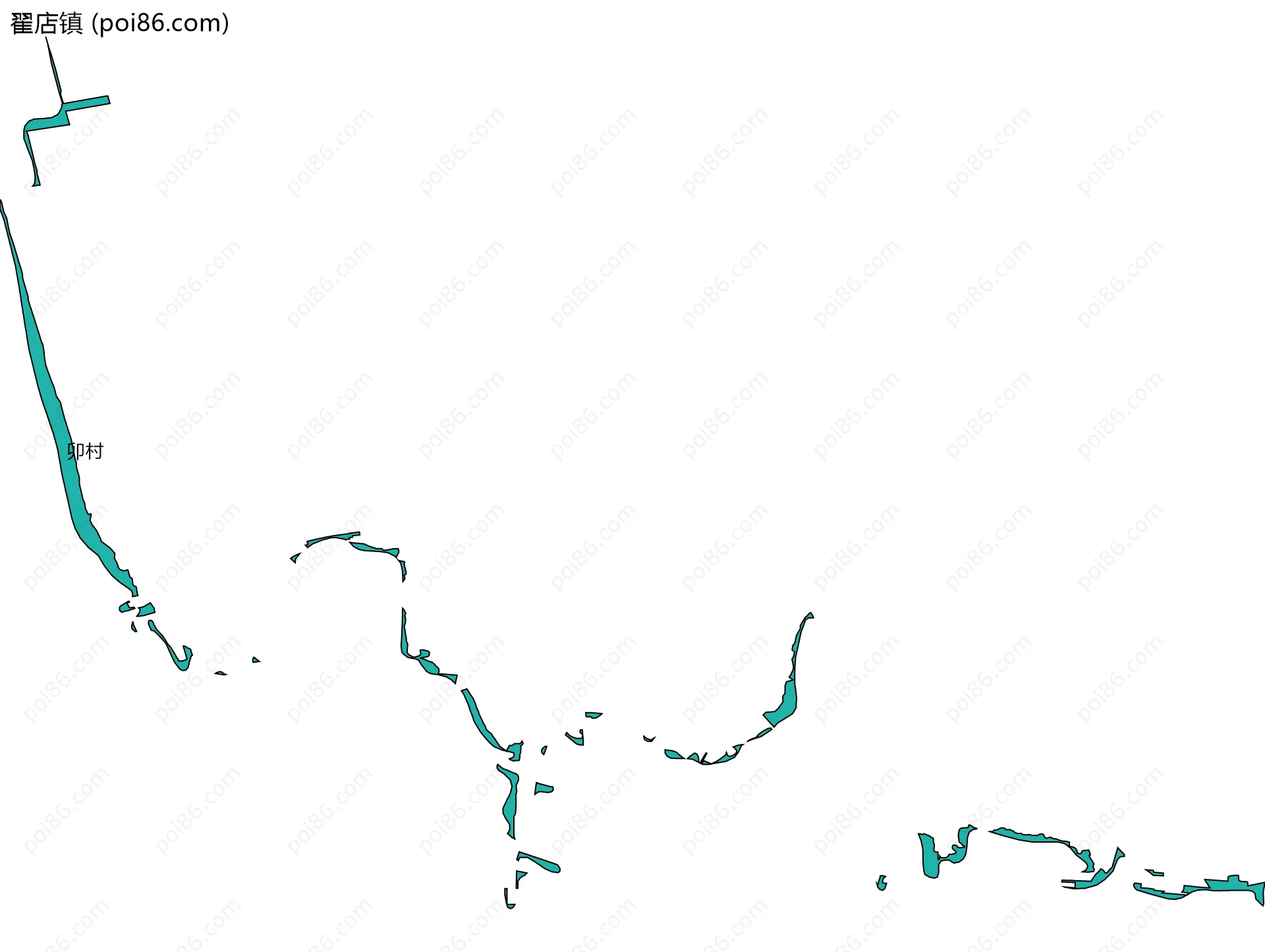 翟店镇边界地图(五级行政区划)