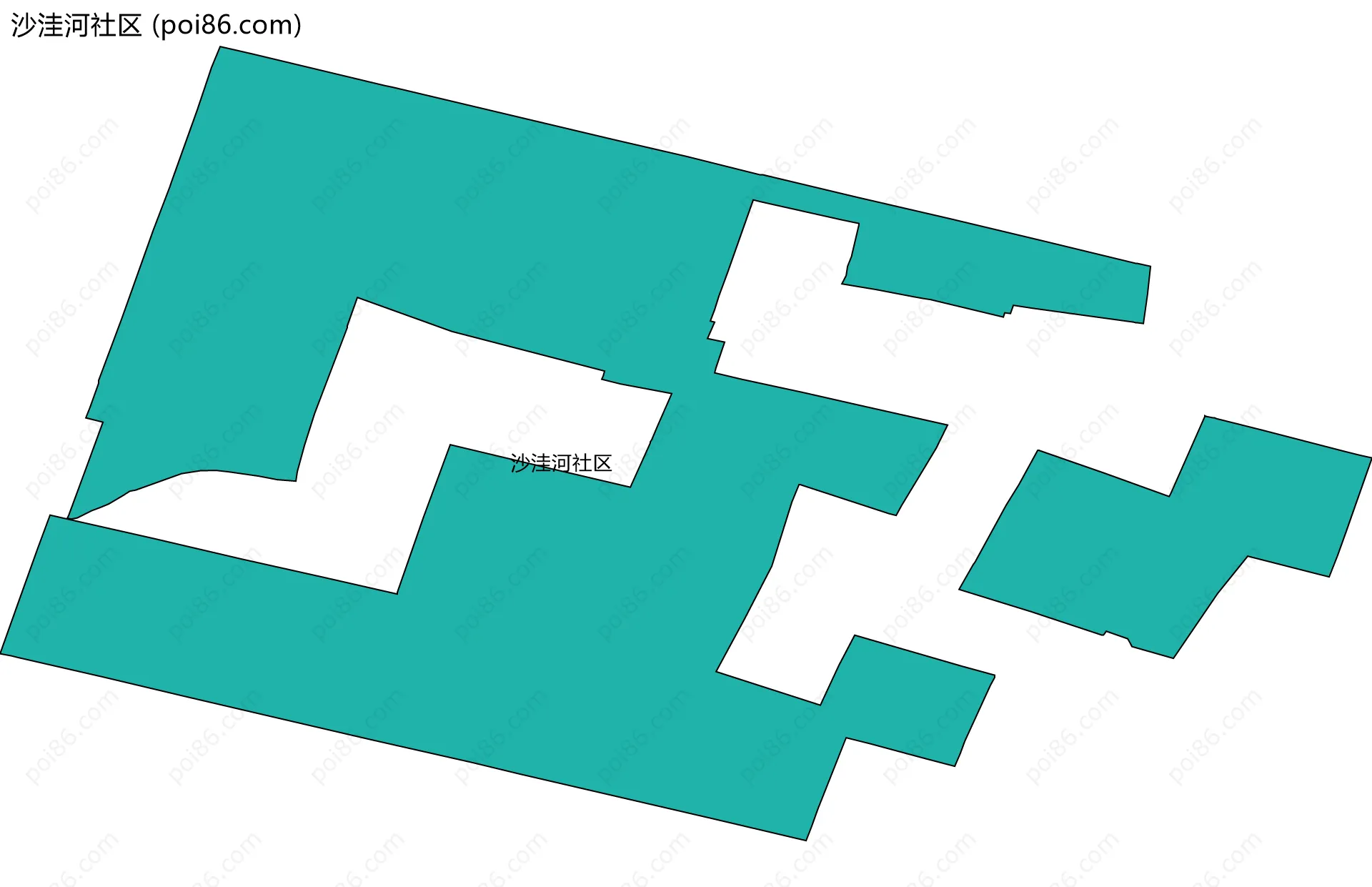 沙洼河社区边界地图
