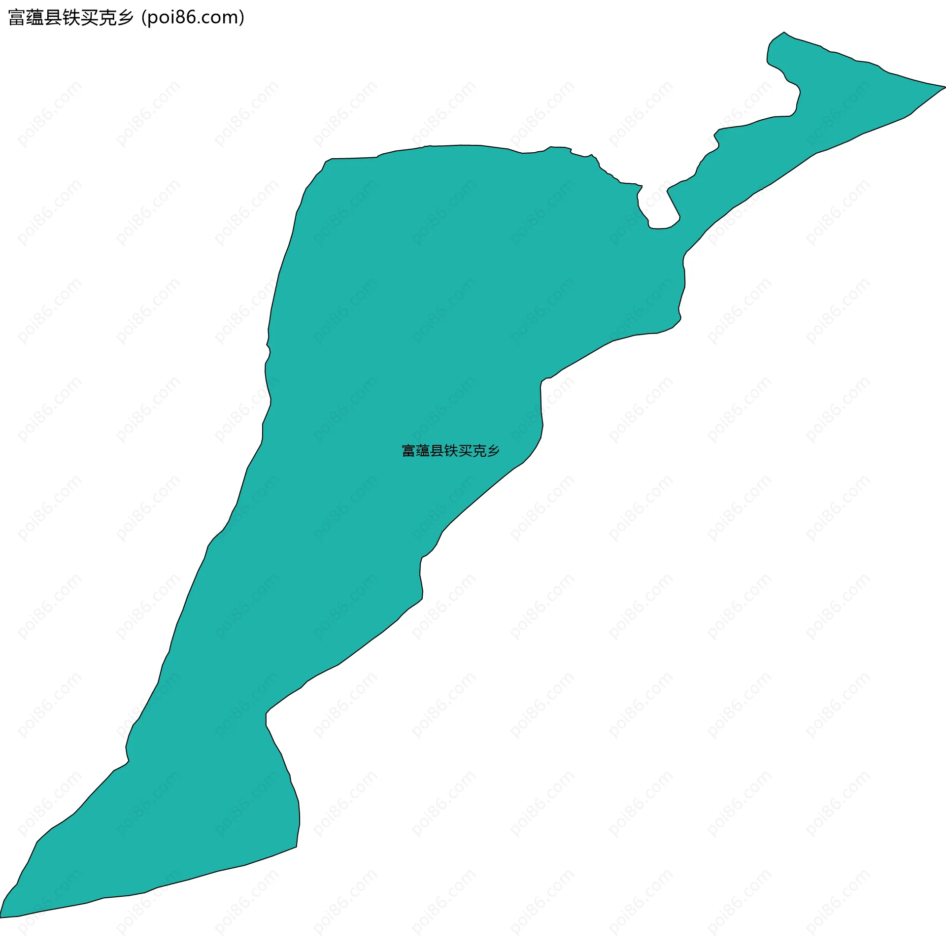 富蕴县铁买克乡边界地图