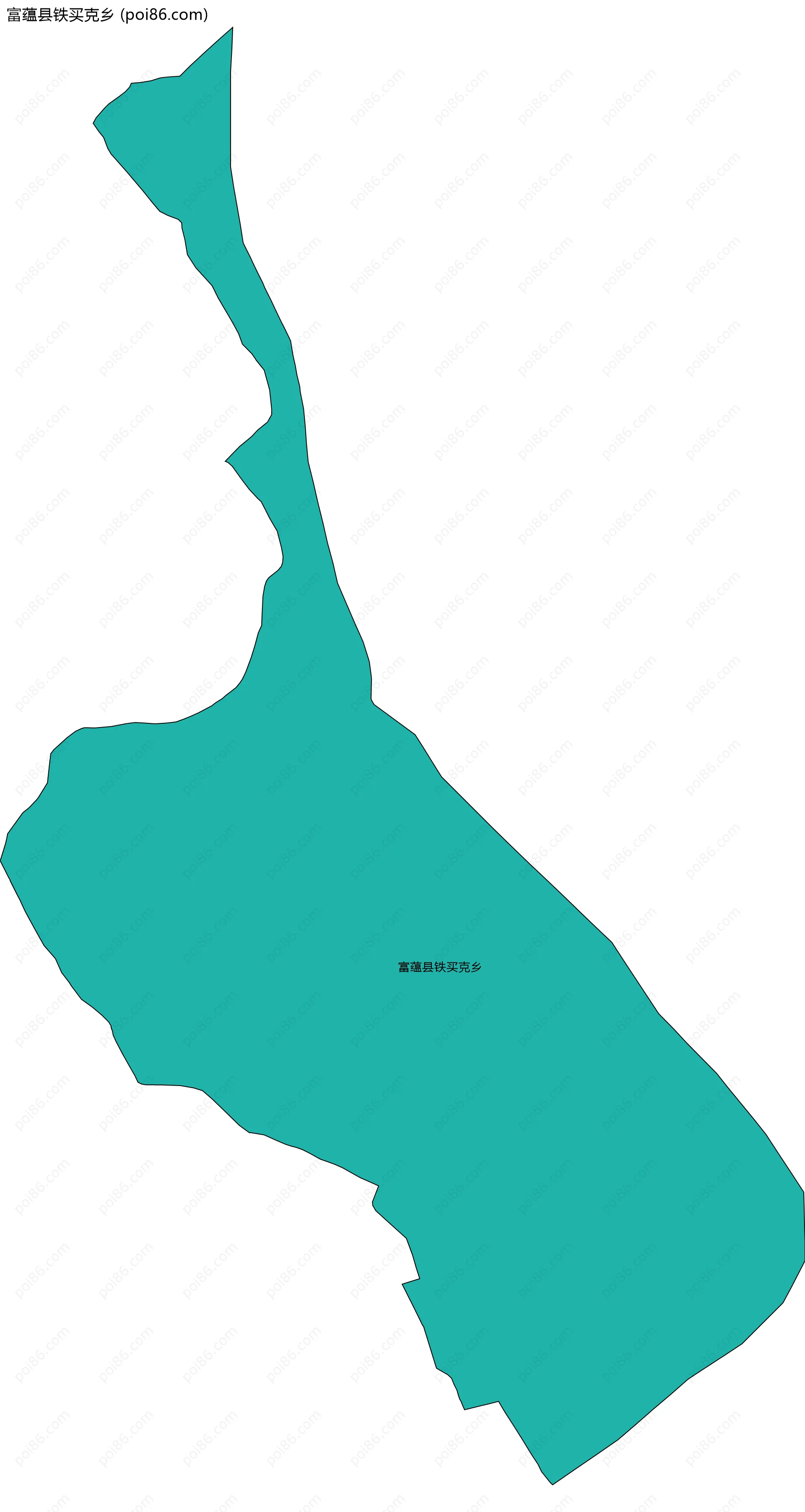 富蕴县铁买克乡边界地图