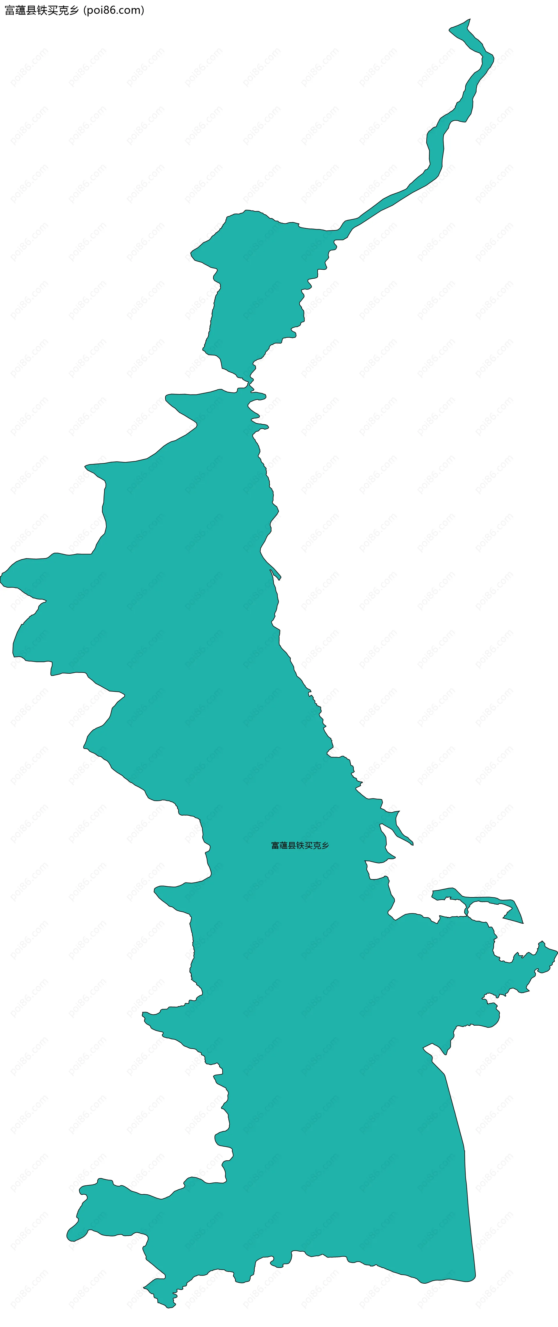 富蕴县铁买克乡边界地图