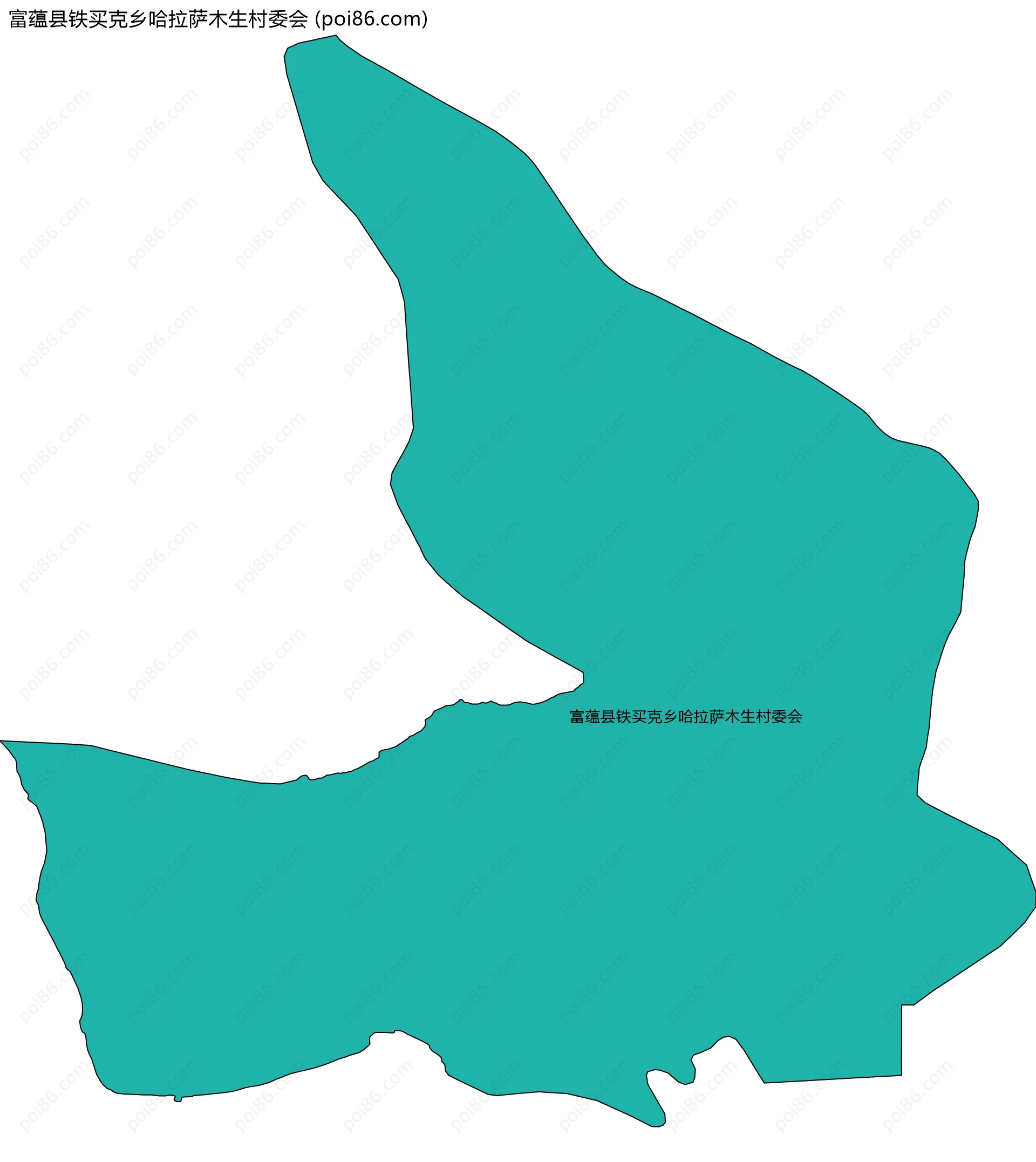 富蕴县铁买克乡哈拉萨木生村委会边界地图