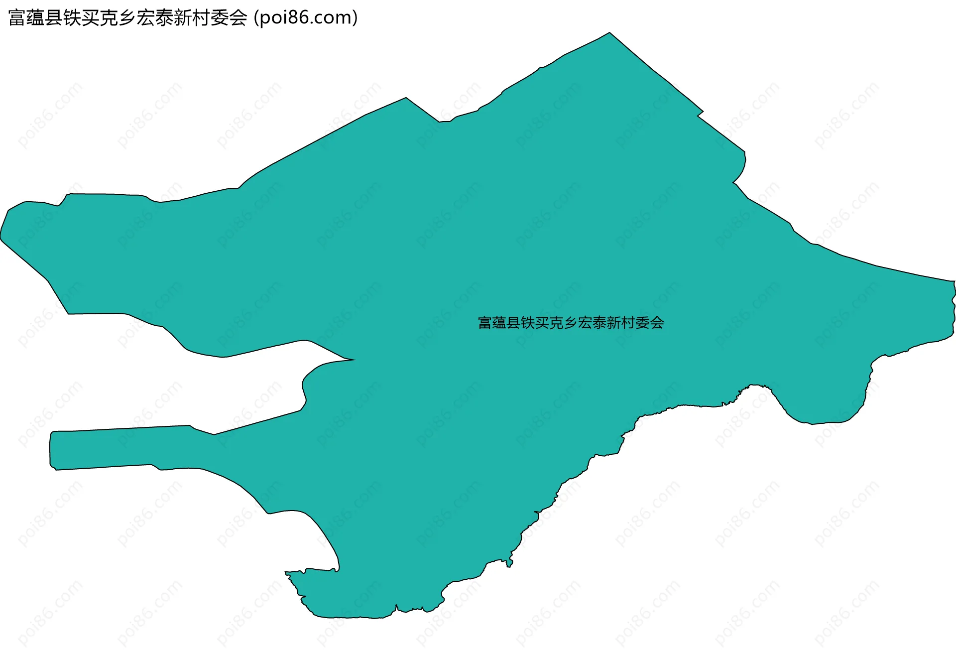 富蕴县铁买克乡宏泰新村委会边界地图