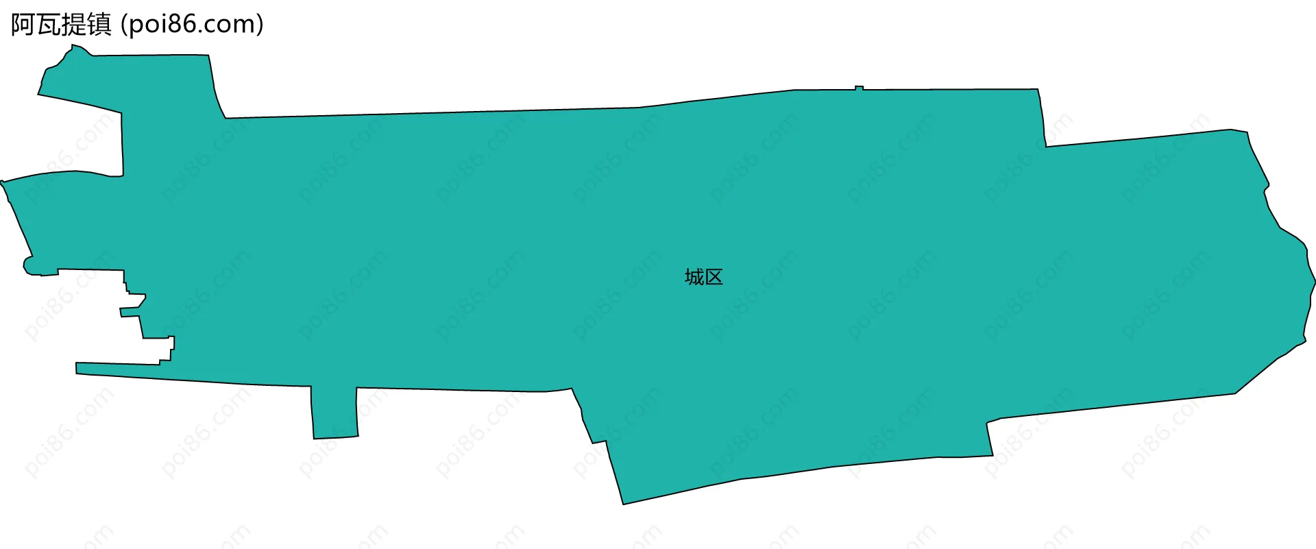 阿瓦提镇边界地图(五级行政区划)