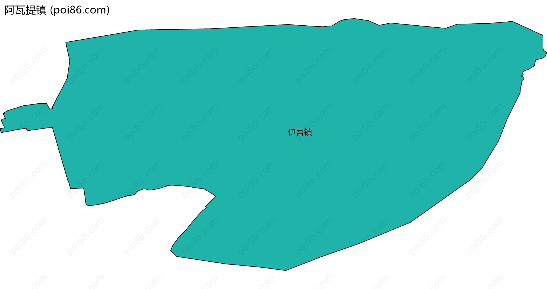 阿瓦提镇边界地图(五级行政区划)