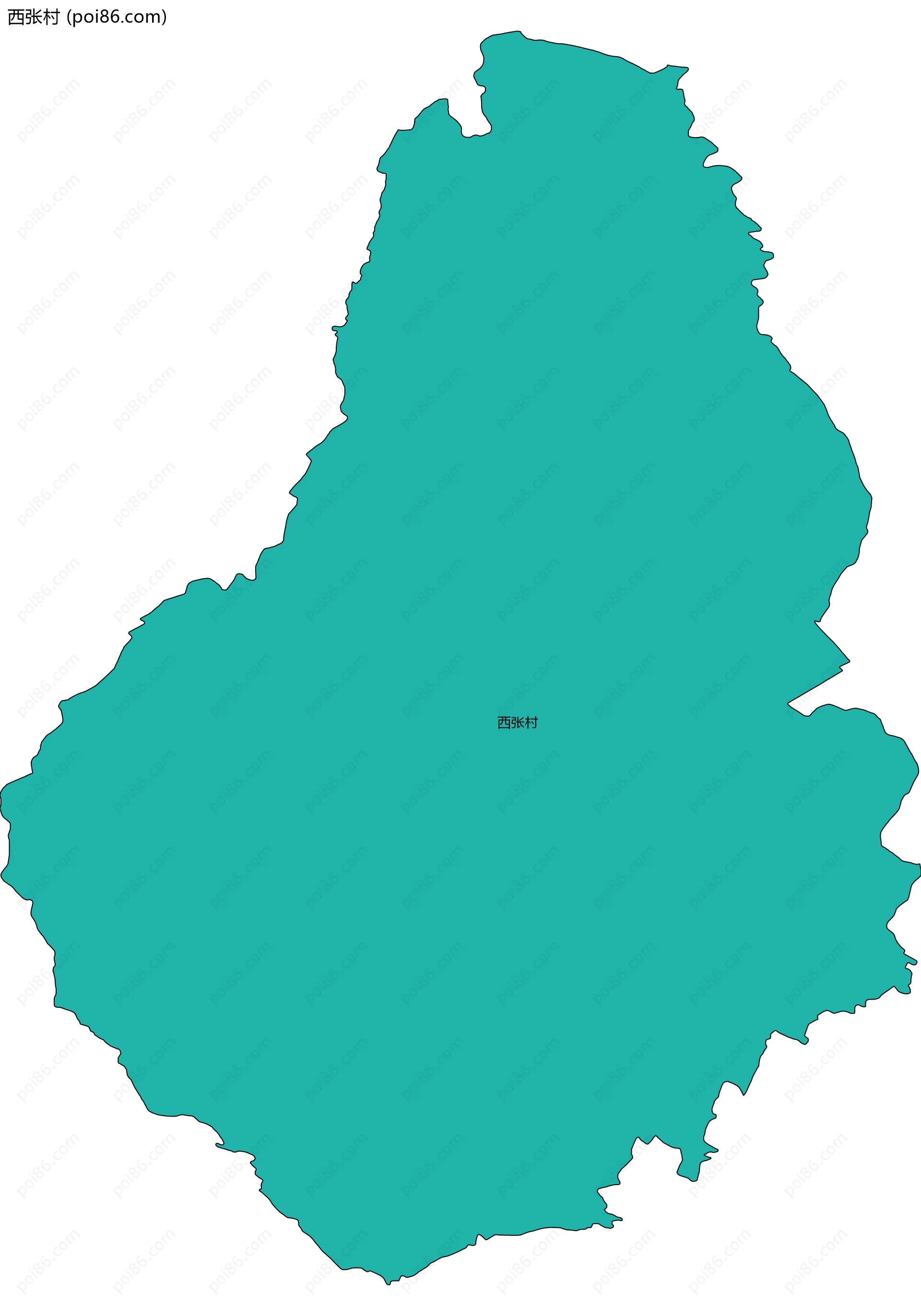 西张村边界地图