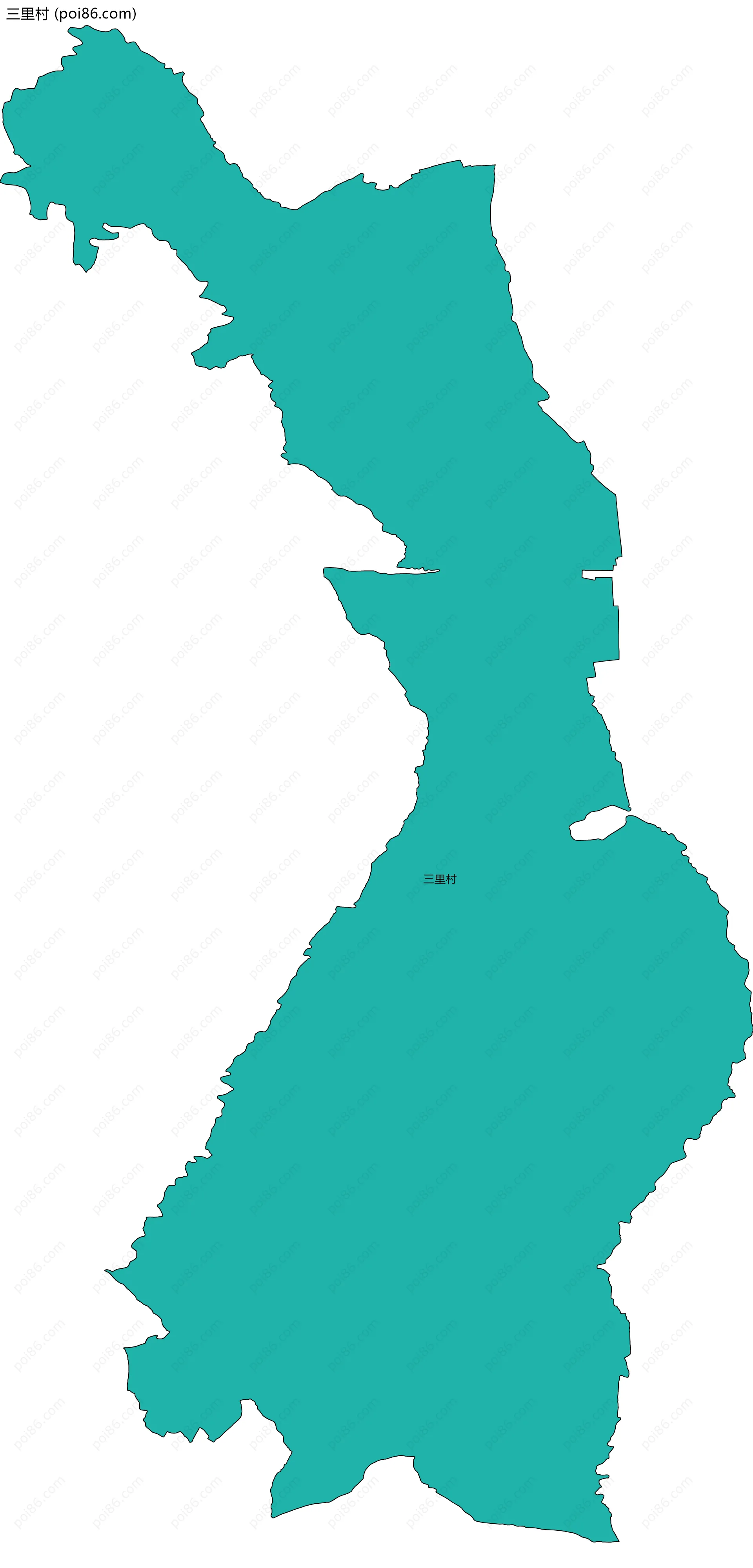 三里村边界地图