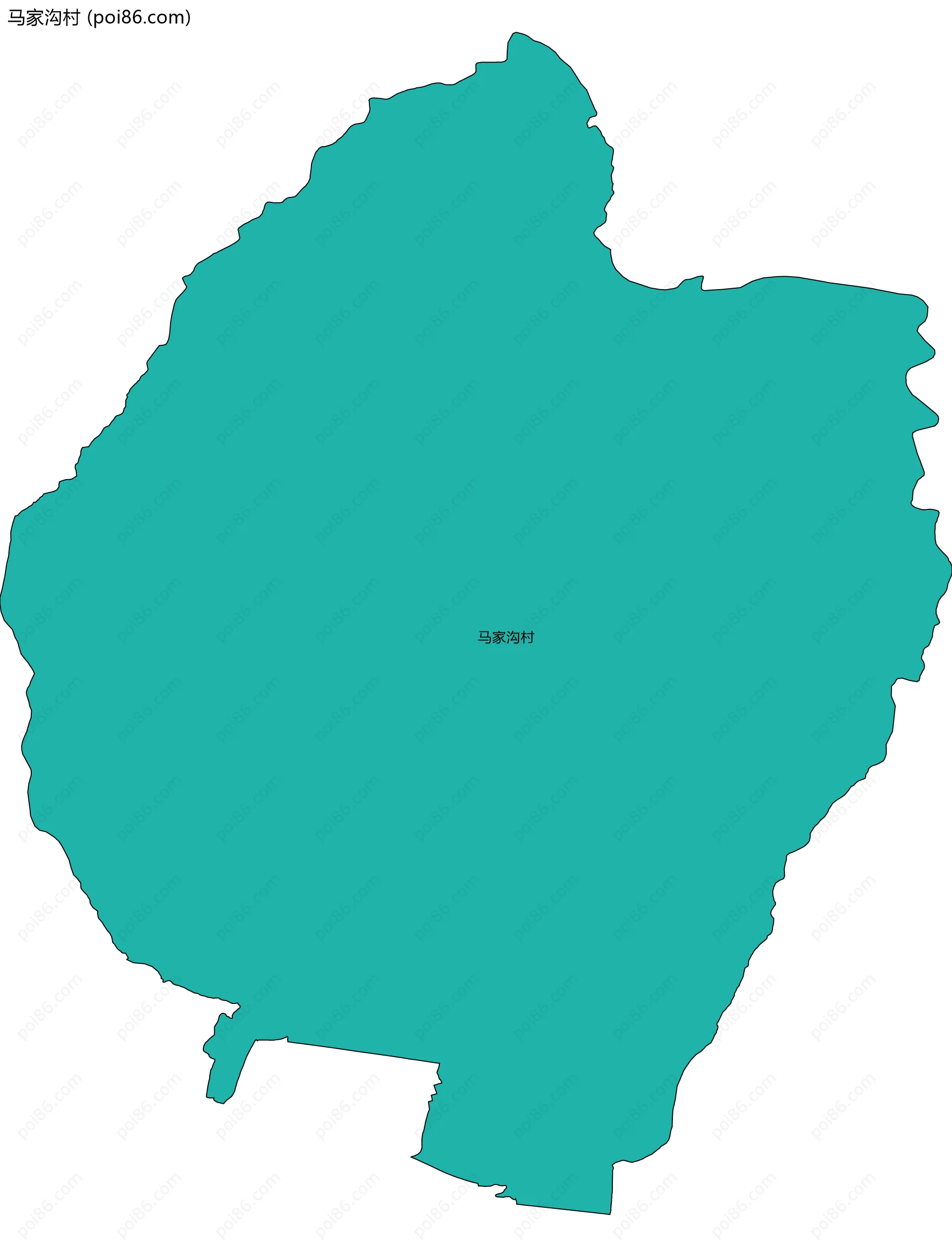 马家沟村边界地图