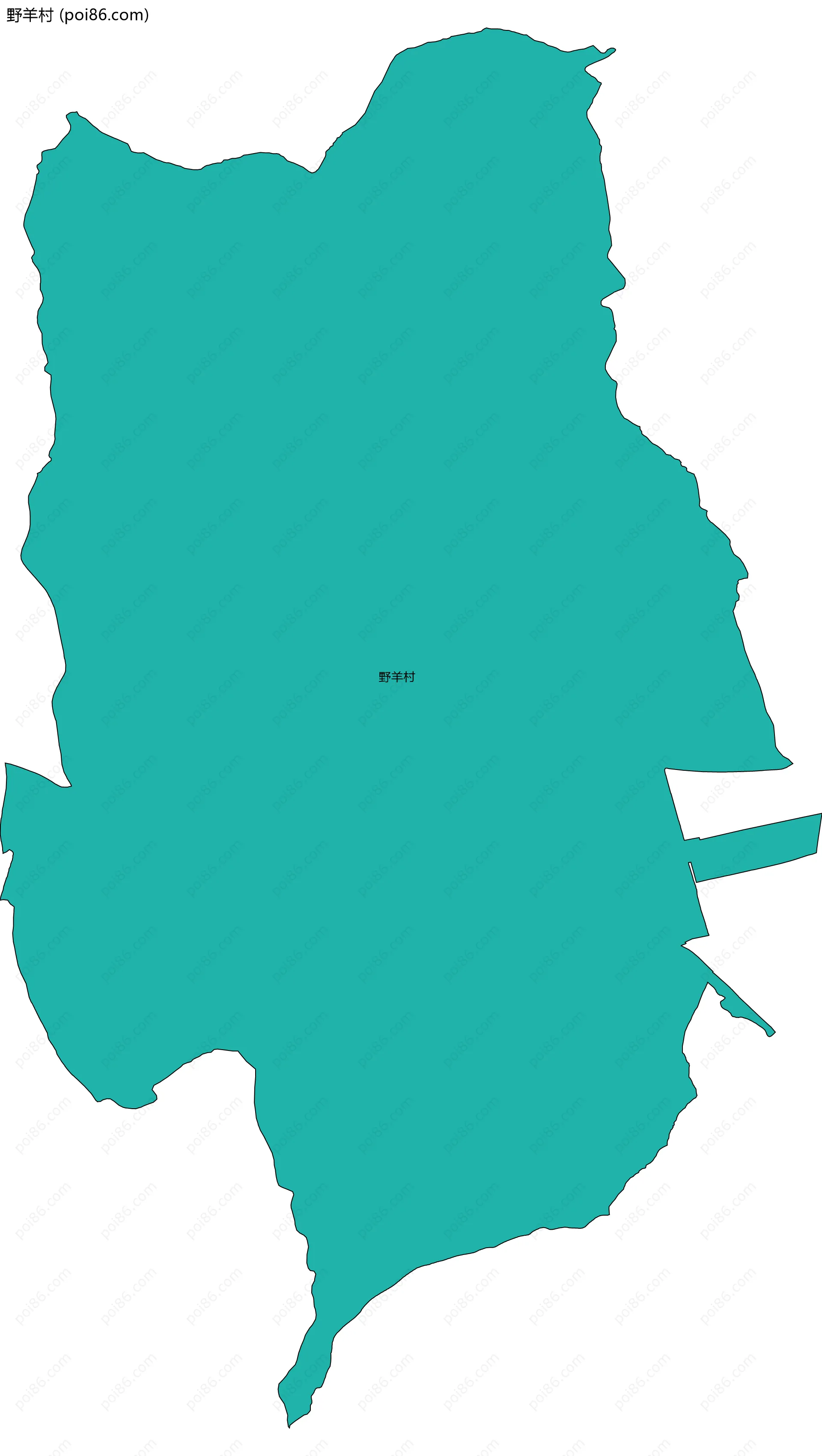 野羊村边界地图