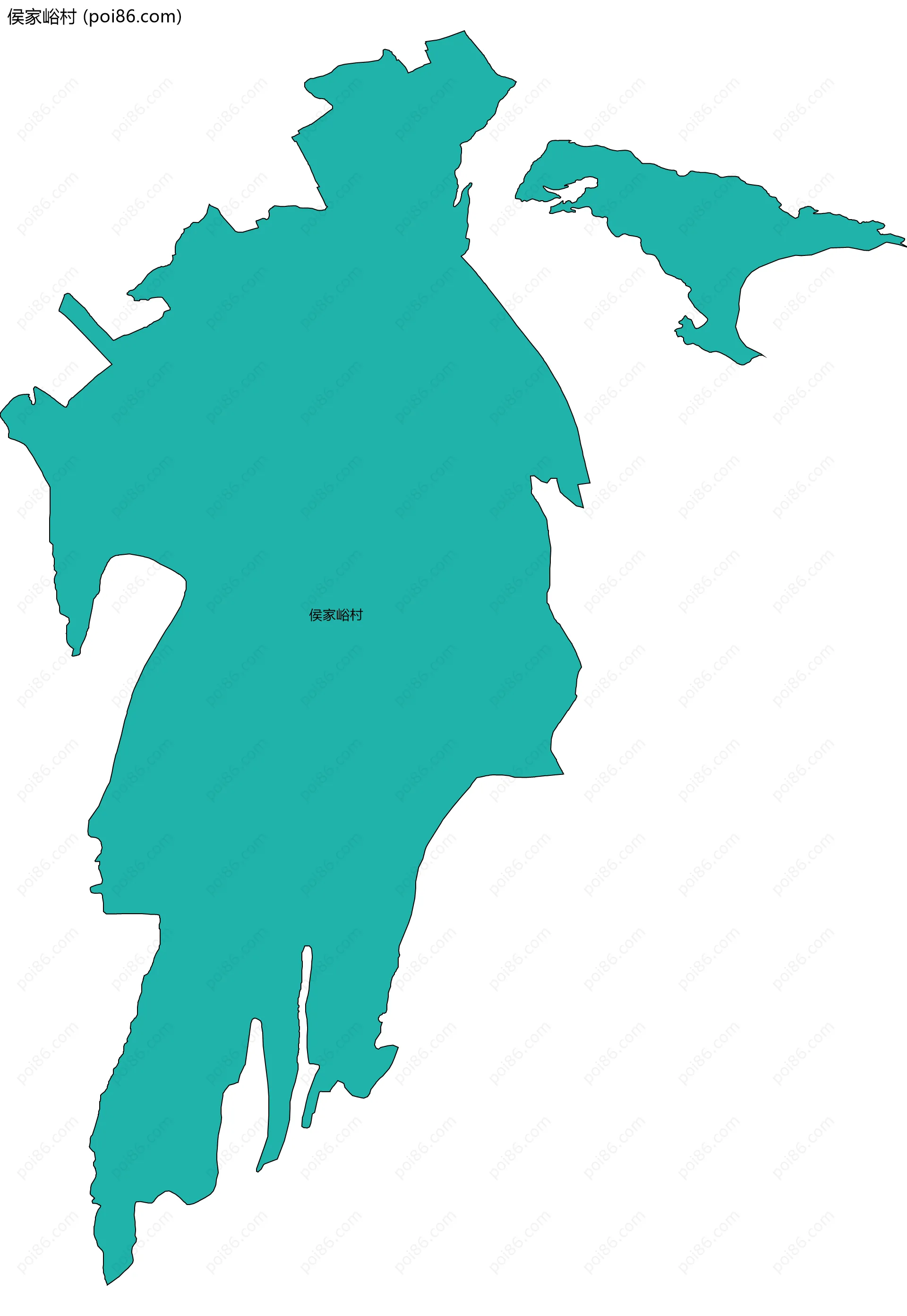 侯家峪村边界地图