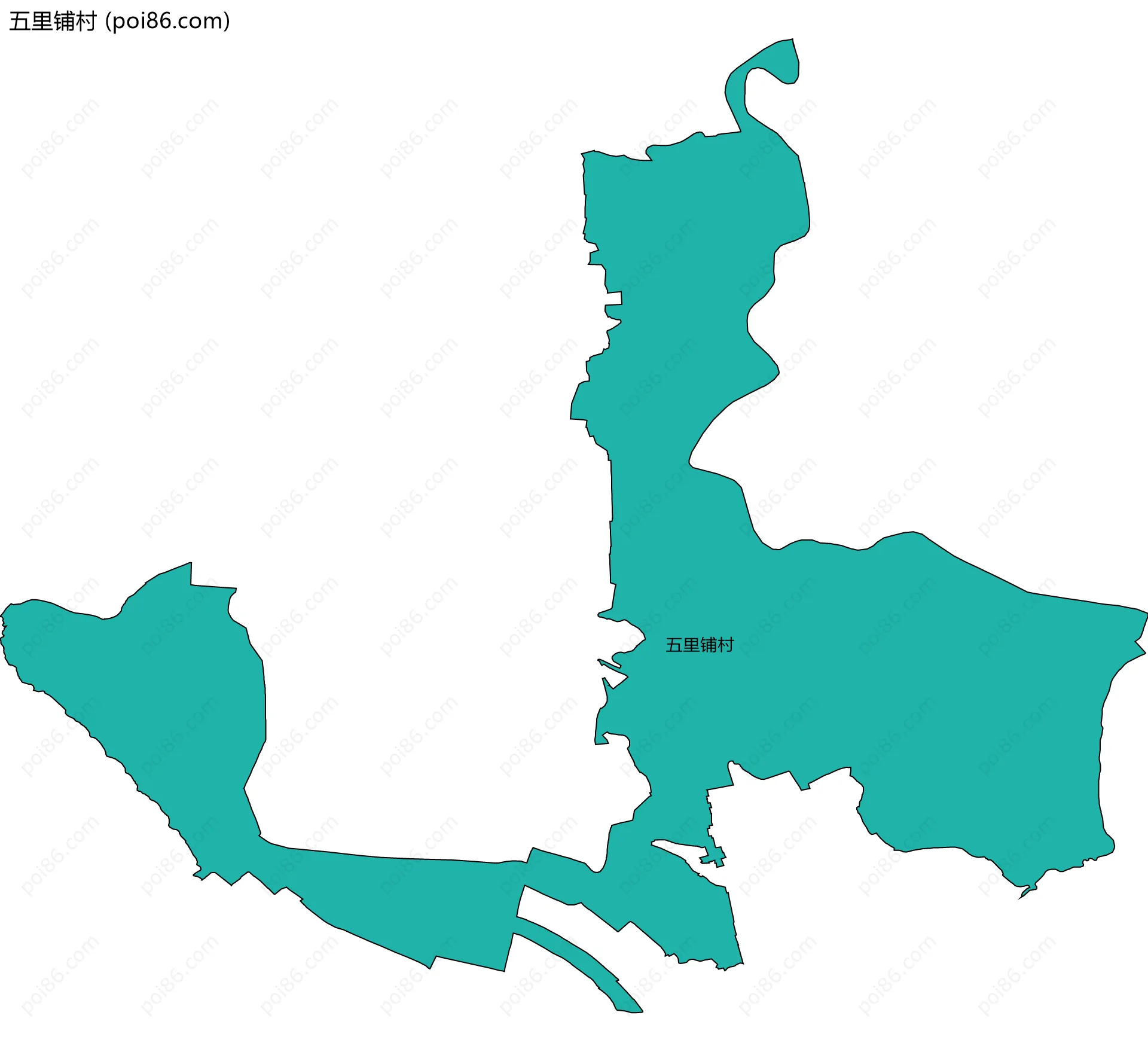 五里铺村边界地图