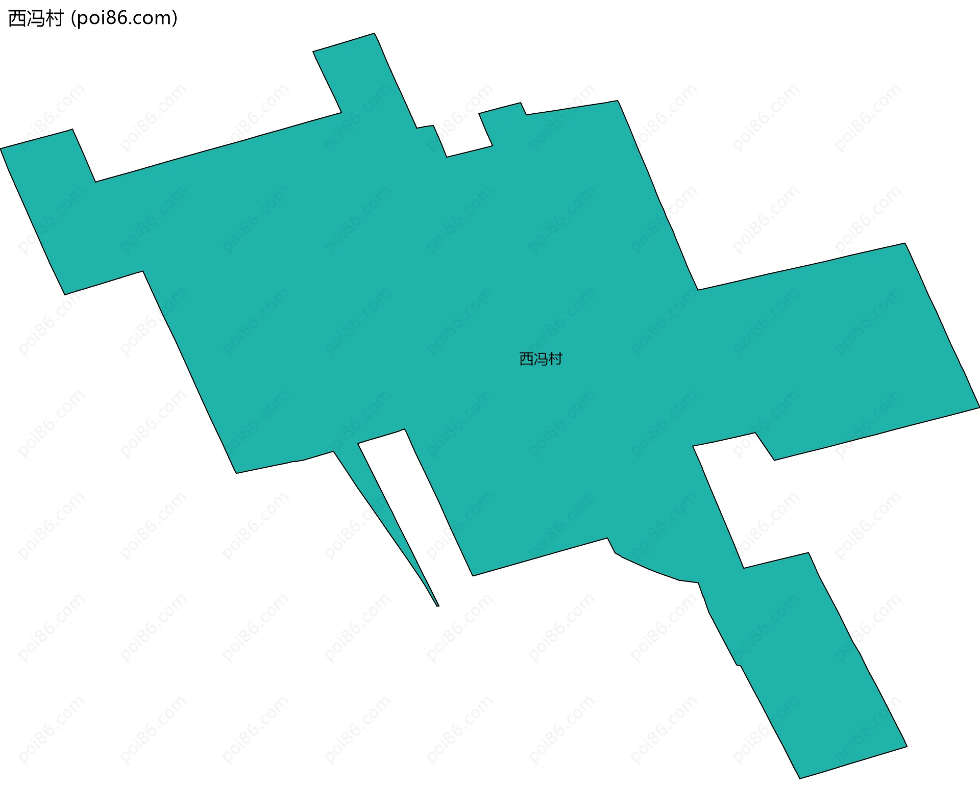 西冯村边界地图