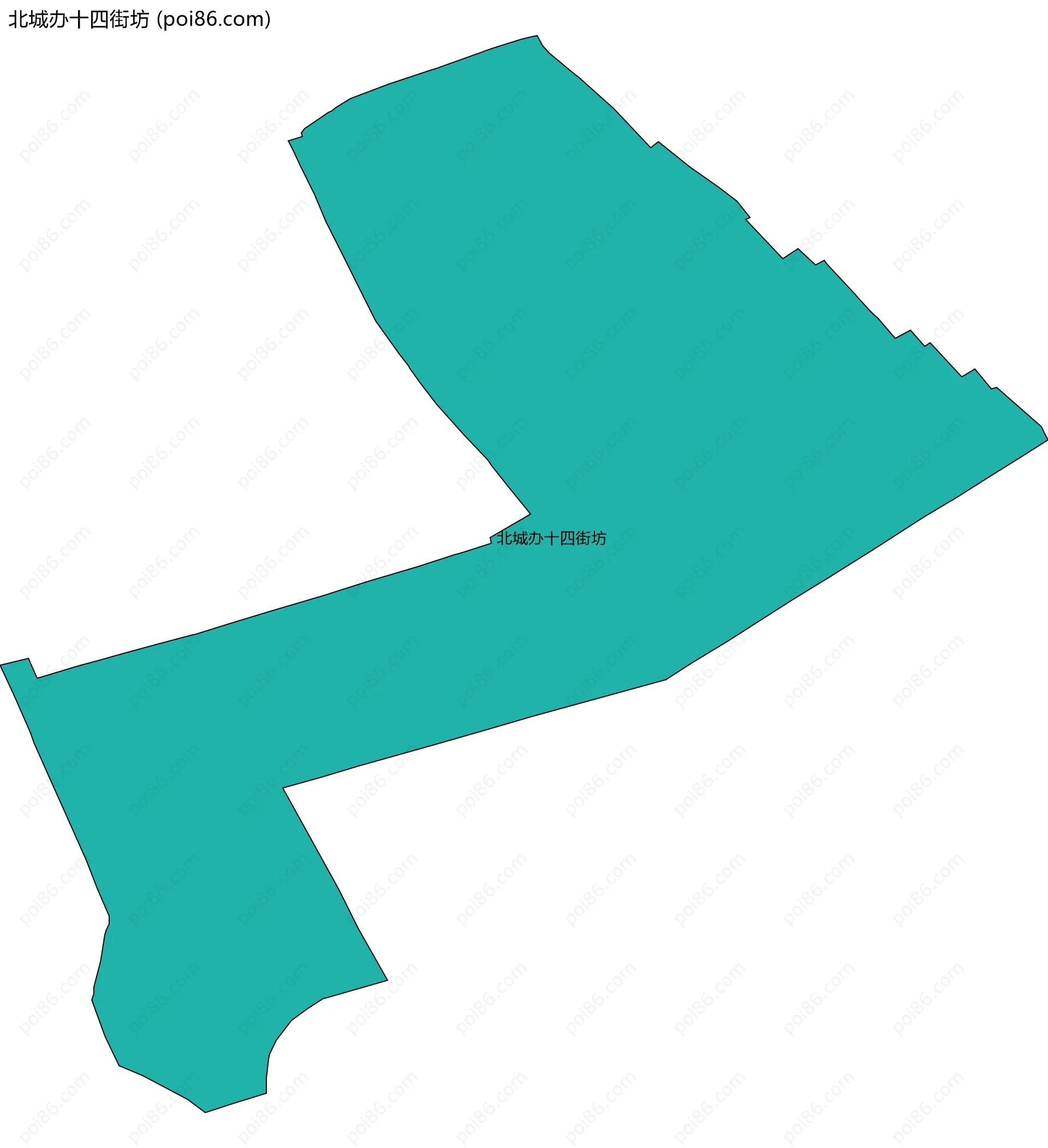 北城办十四街坊边界地图