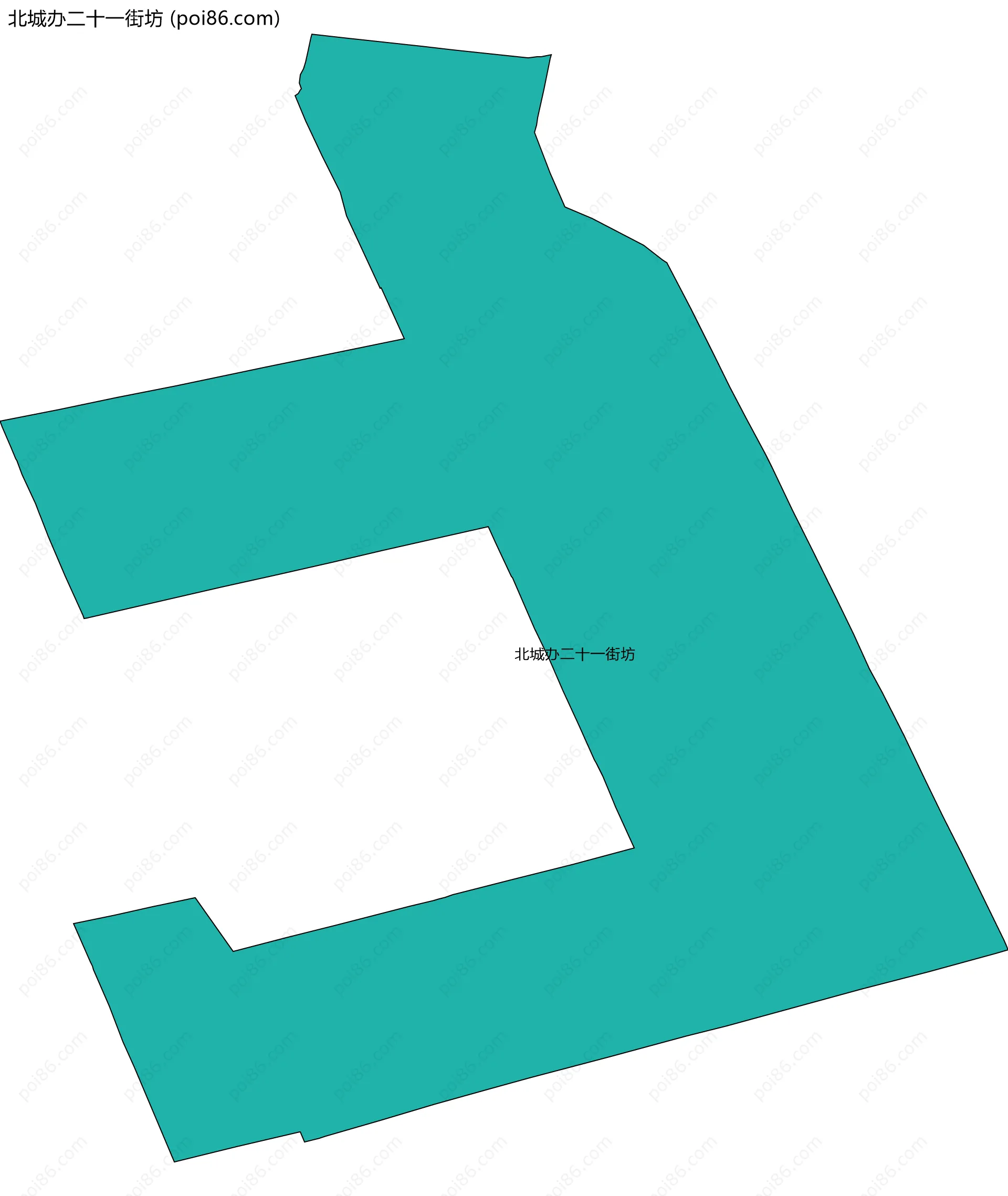 北城办二十一街坊边界地图