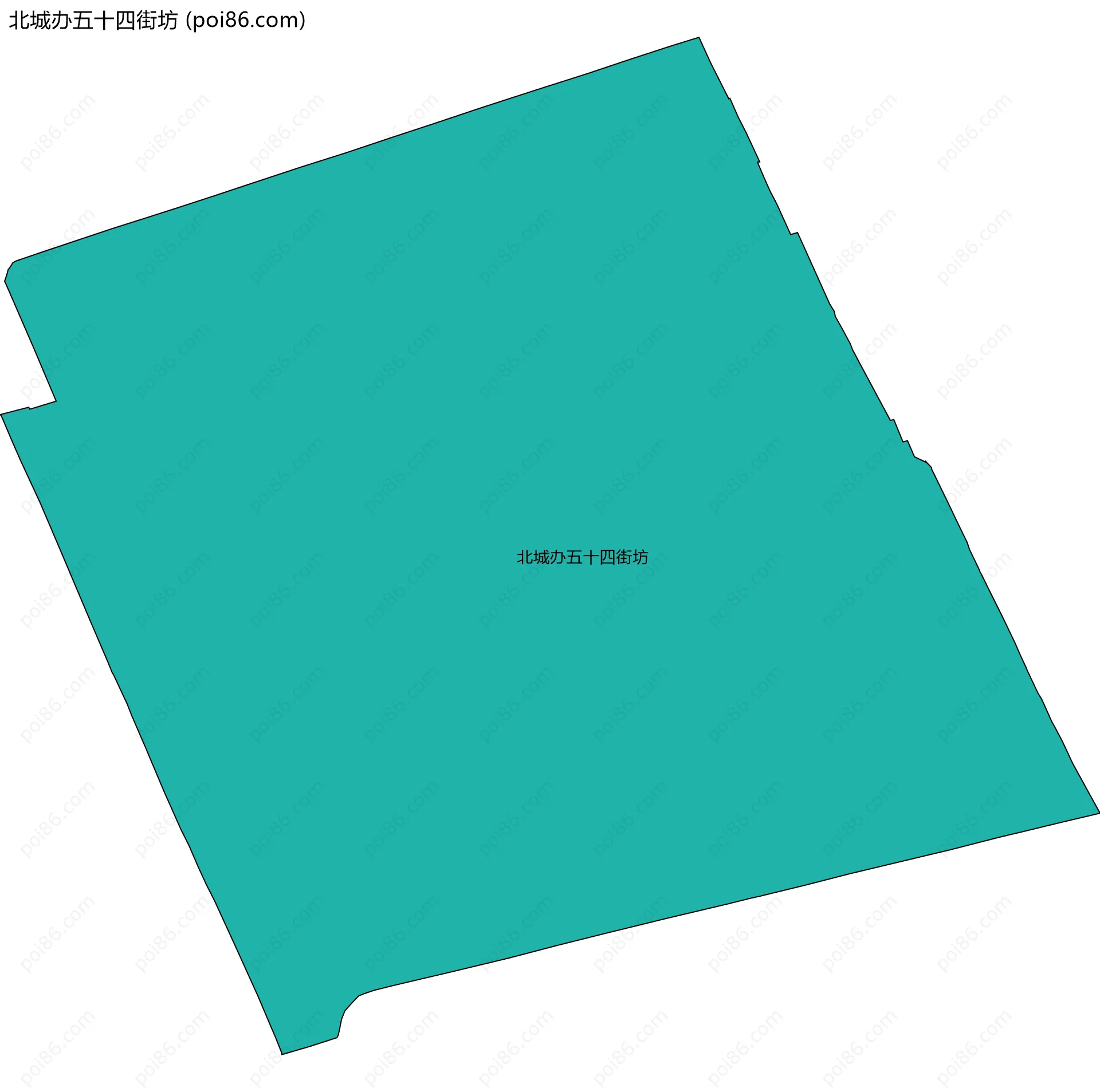 北城办五十四街坊边界地图