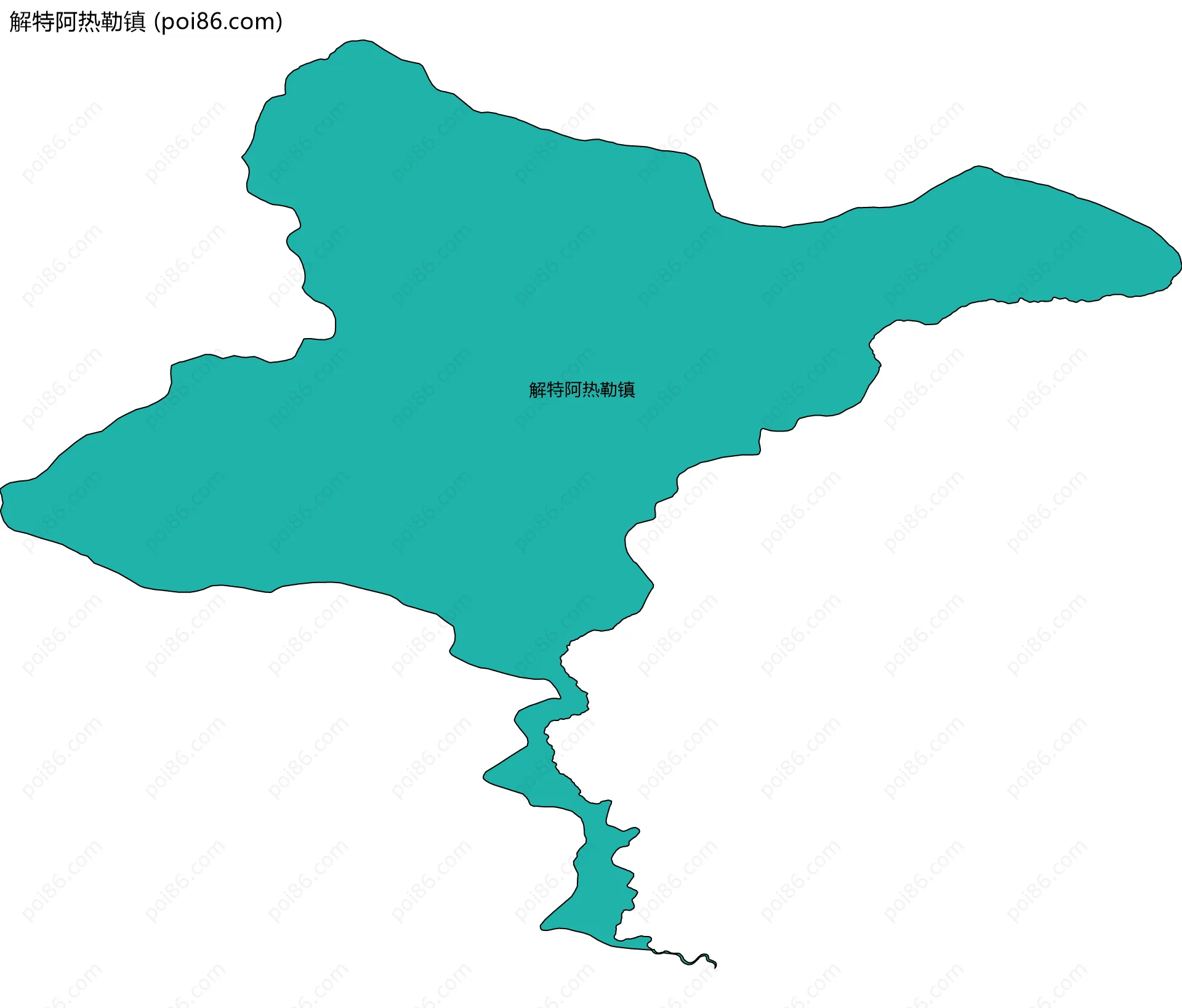 解特阿热勒镇边界地图