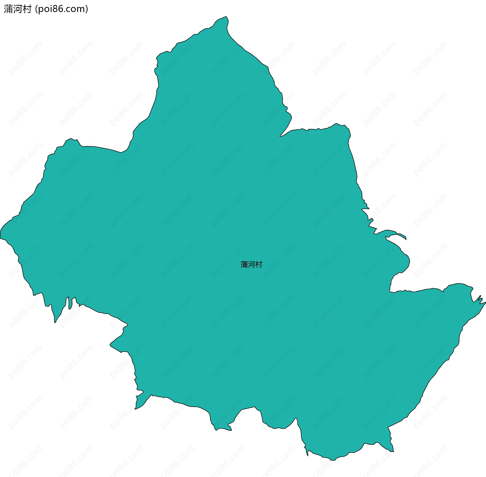 蒲河村边界地图