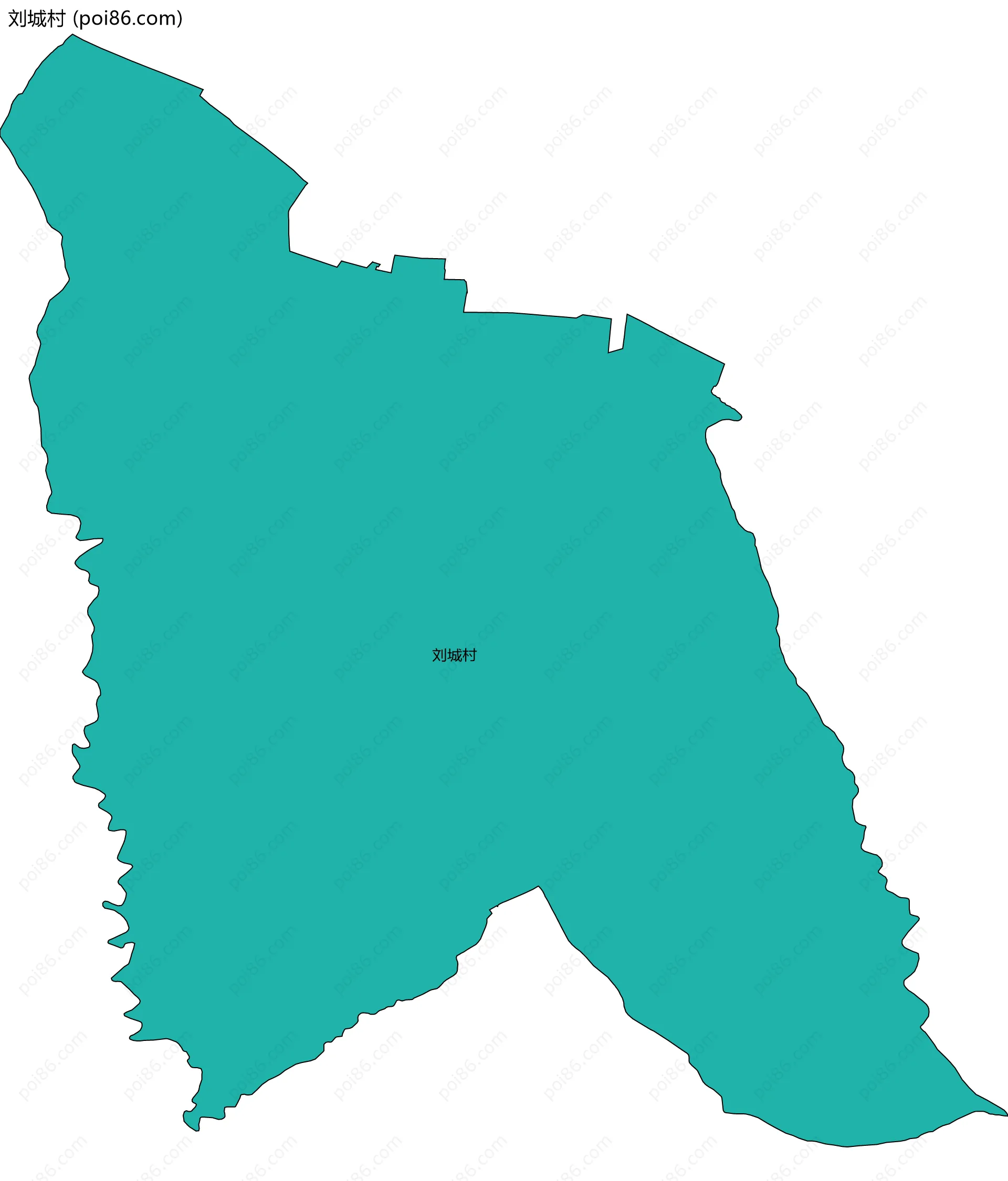 刘城村边界地图