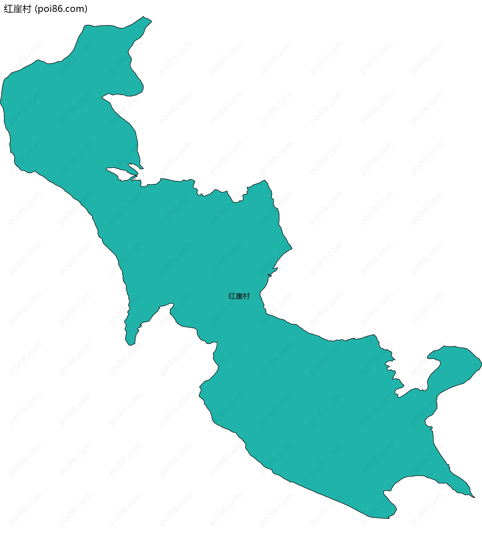 红崖村边界地图