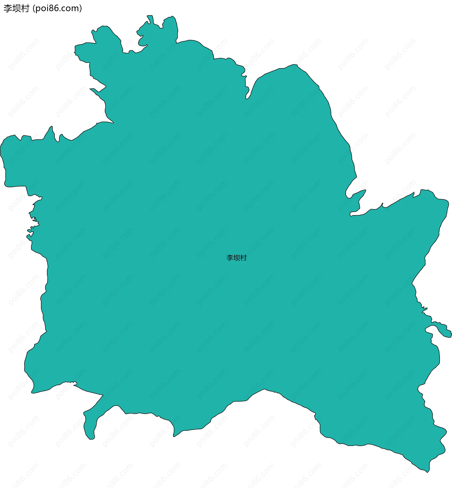 李坝村边界地图