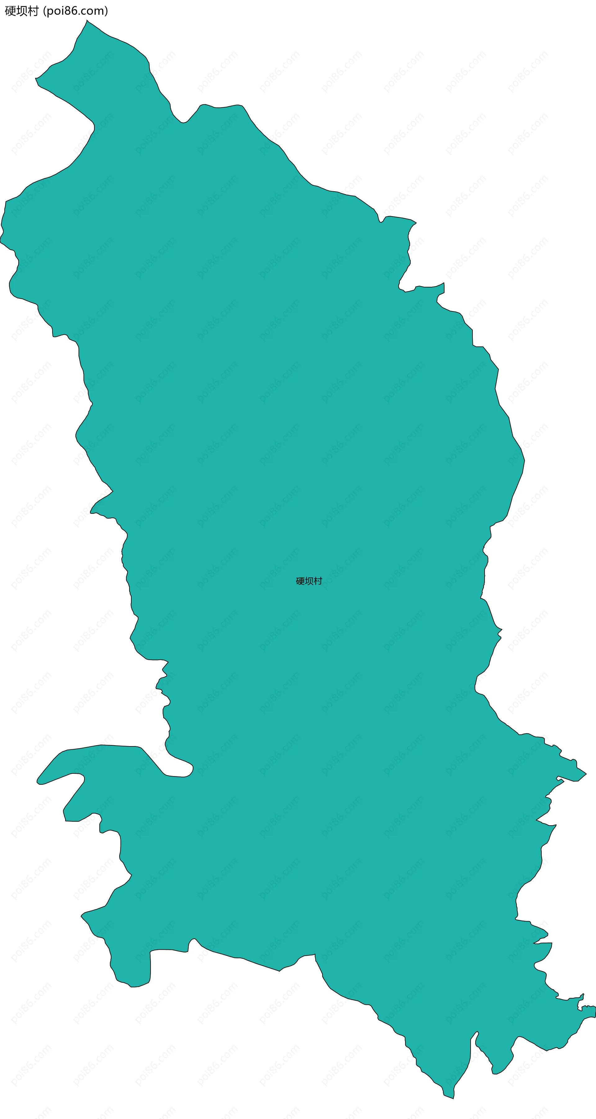 硬坝村边界地图