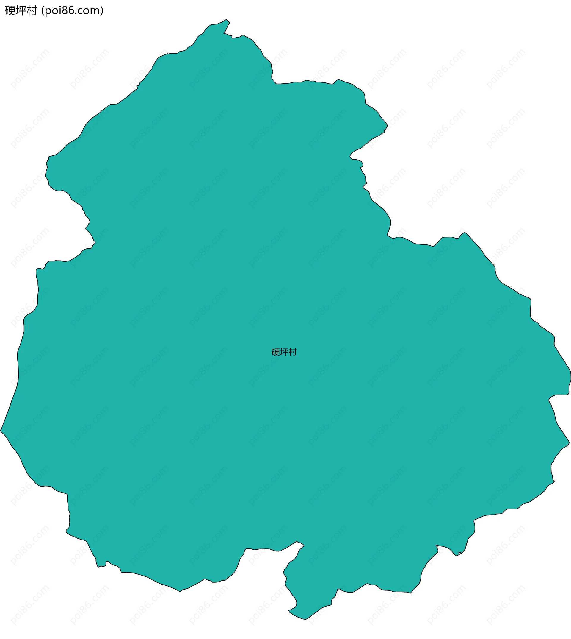 硬坪村边界地图