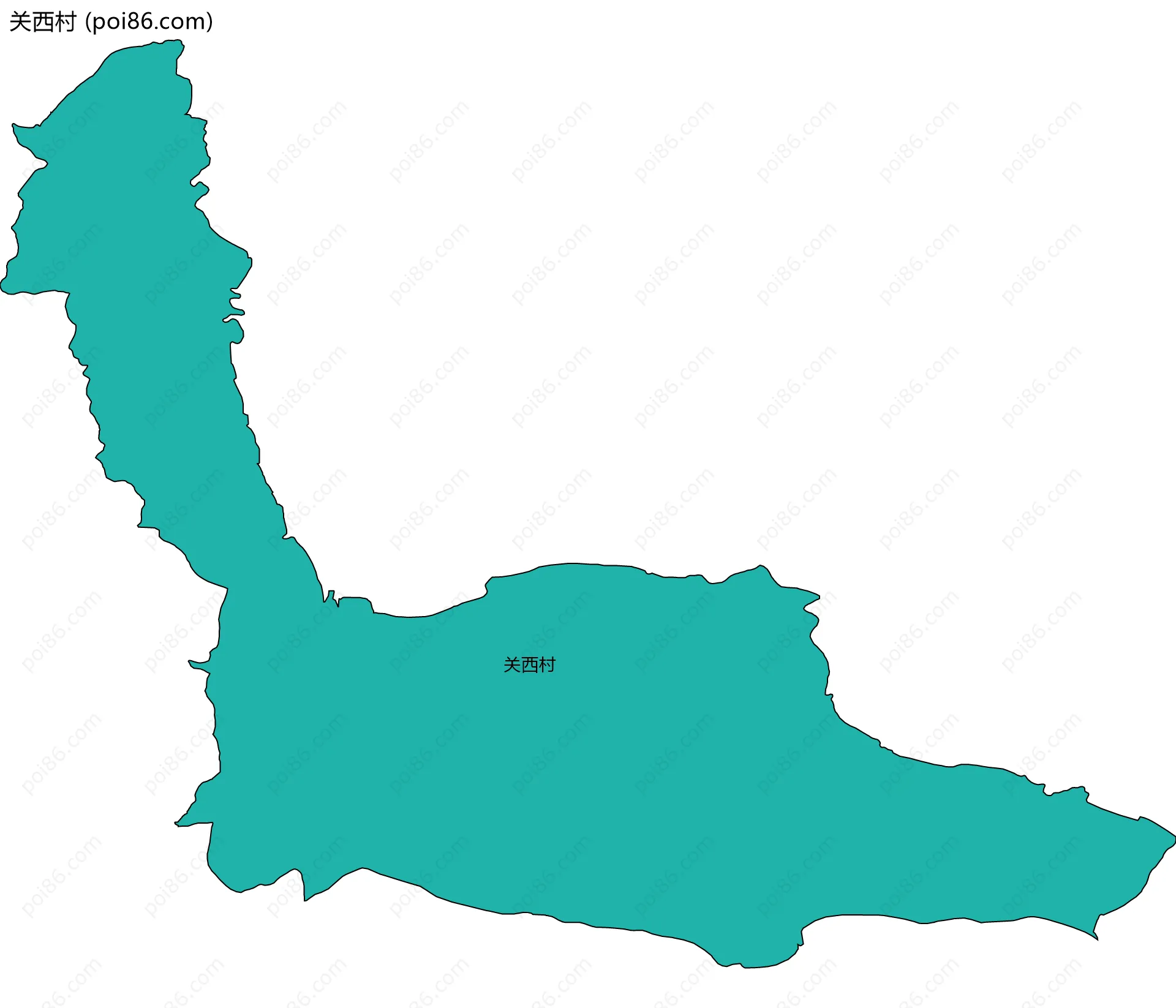 关西村边界地图