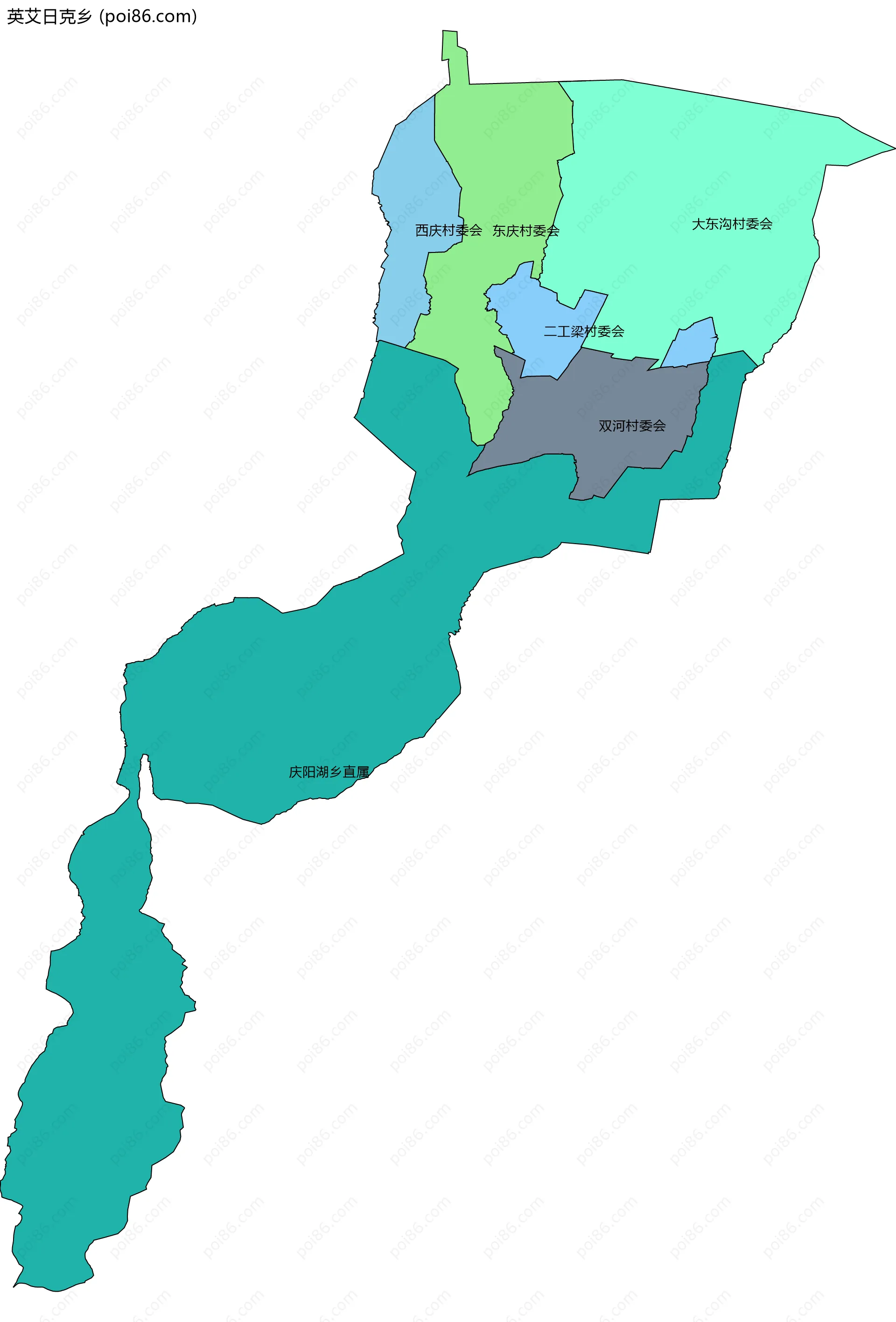 英艾日克乡边界地图(五级行政区划)