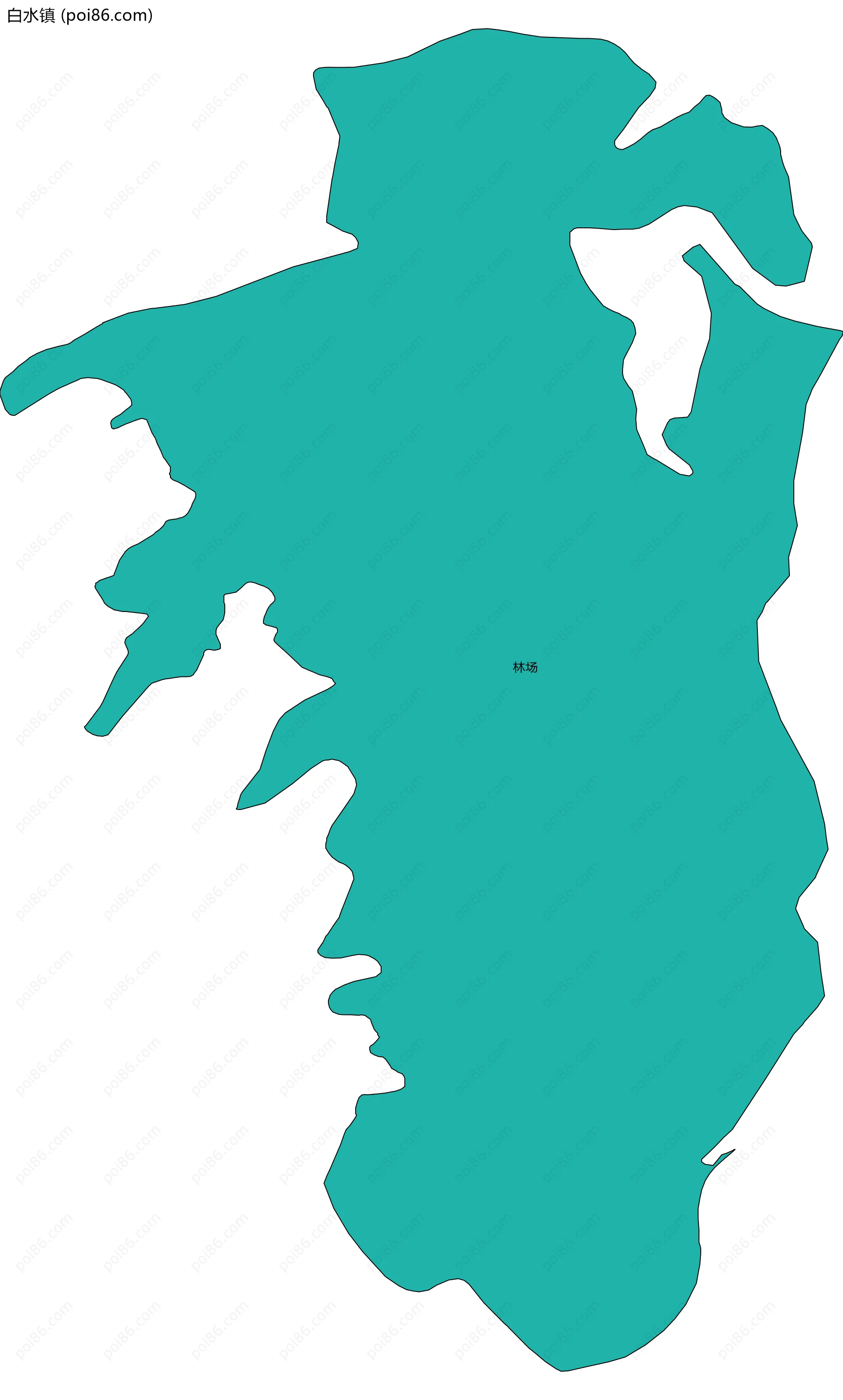 白水镇边界地图(五级行政区划)