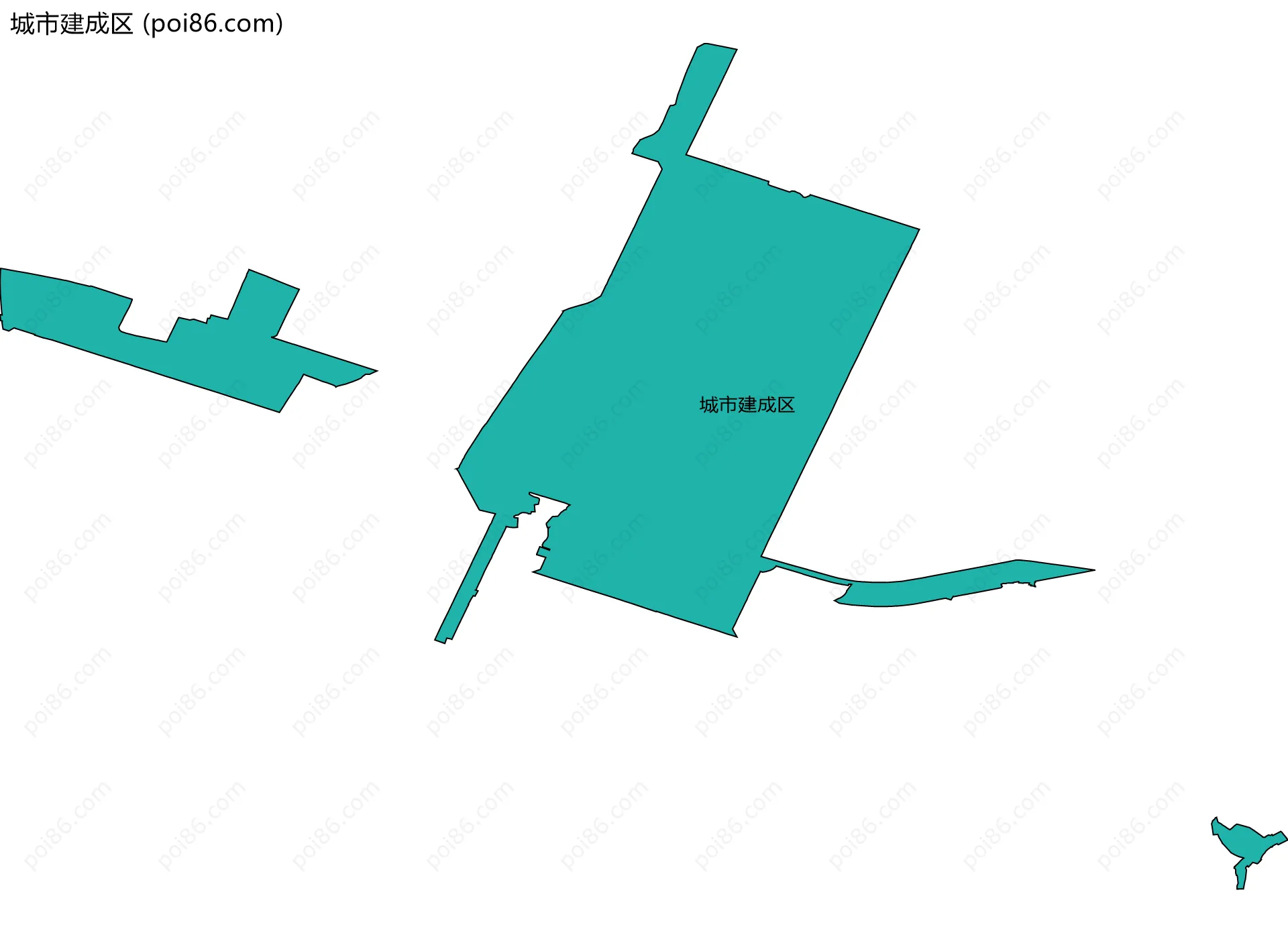 城市建成区边界地图
