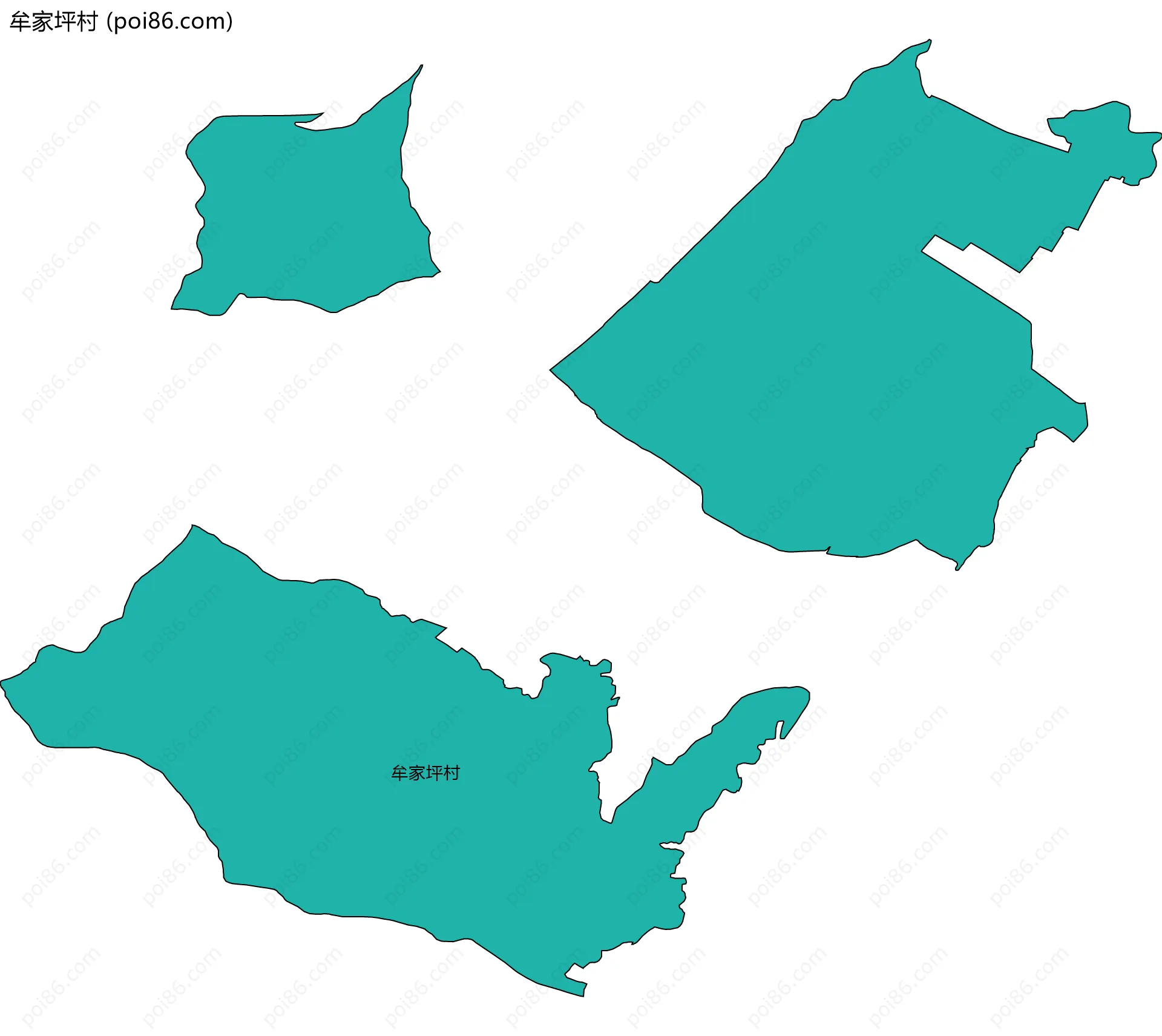 牟家坪村边界地图