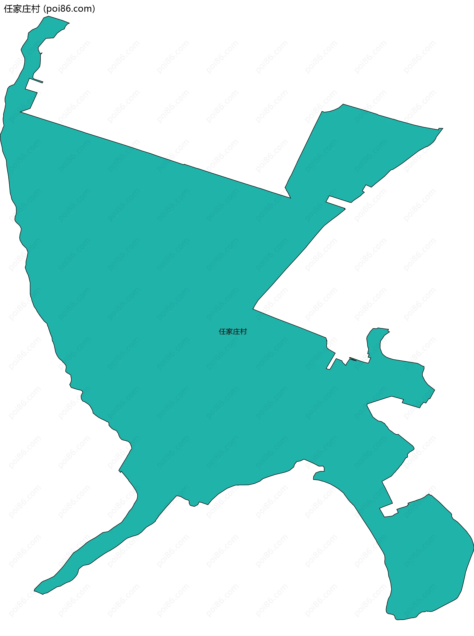 任家庄村边界地图