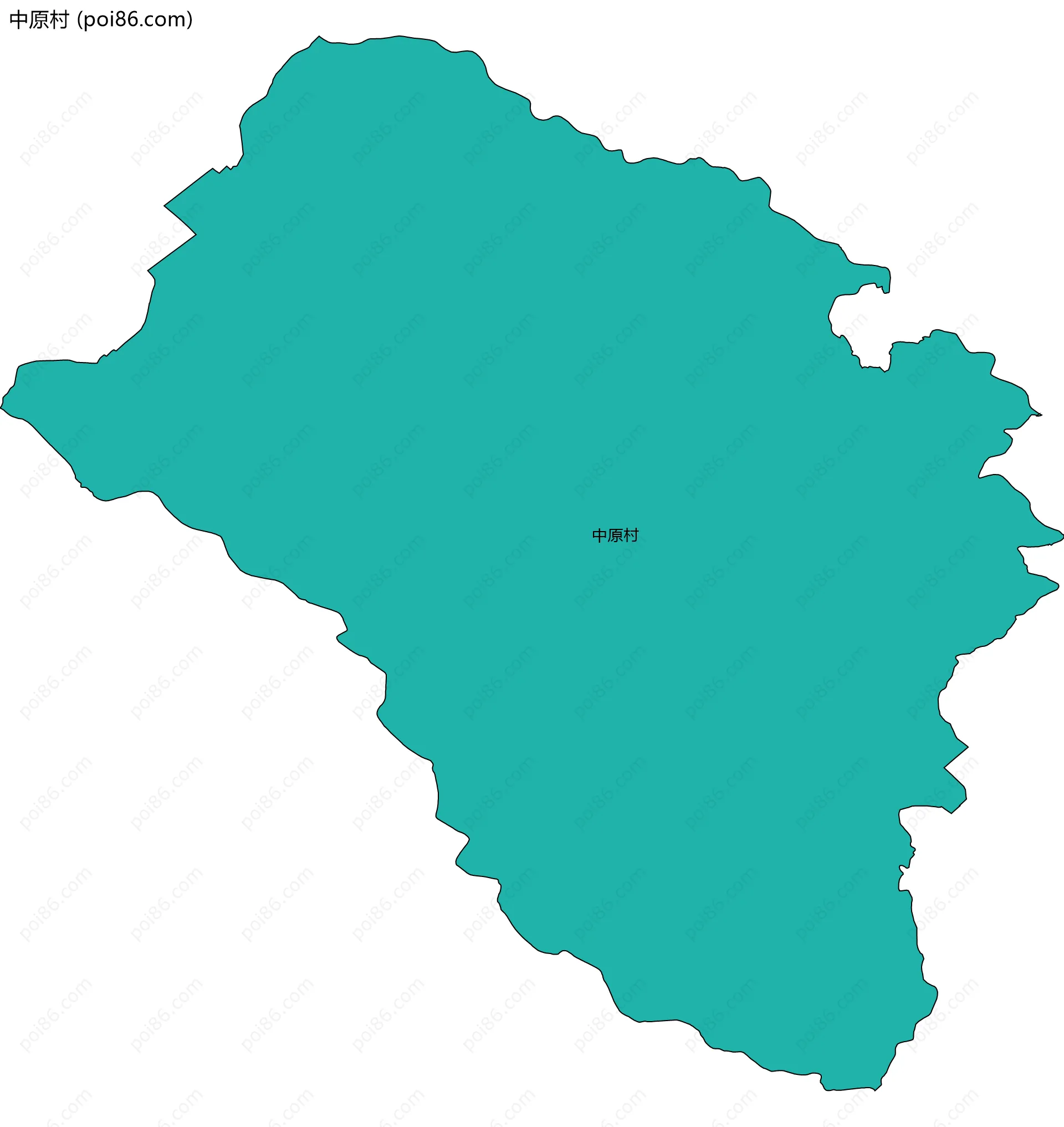 中原村边界地图
