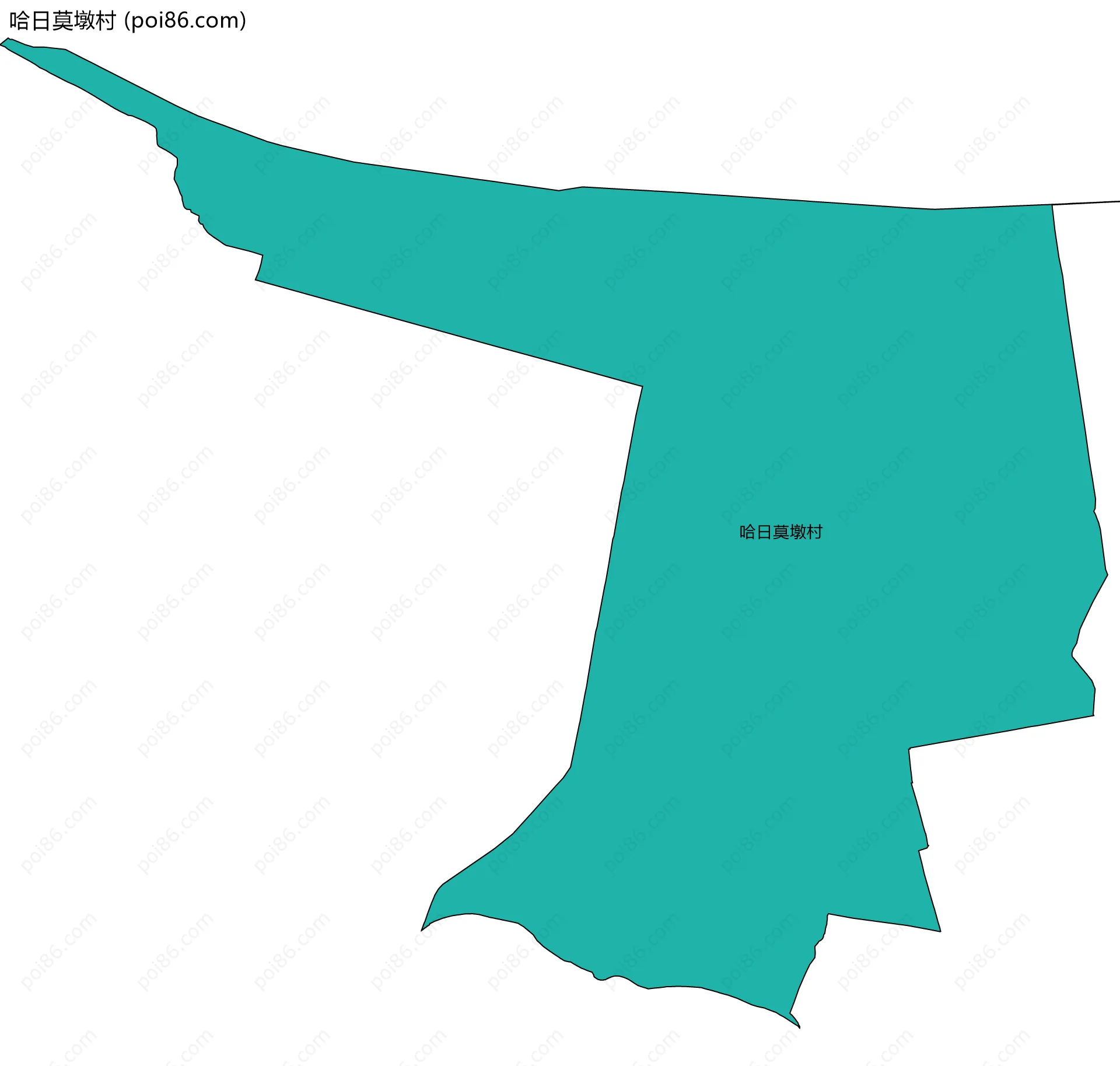 哈日莫墩村边界地图